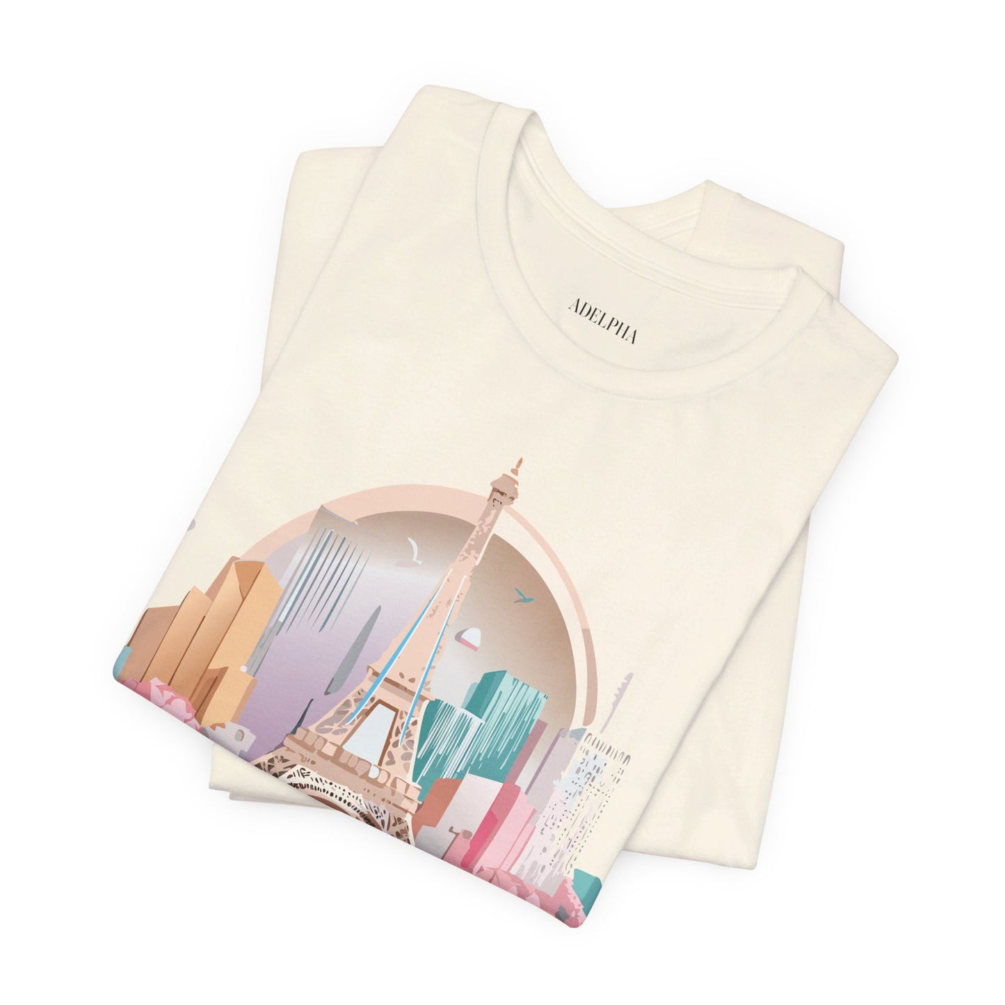 Natural Cotton Tee Shirt - Beautiful Places Collection - Paris Printify
