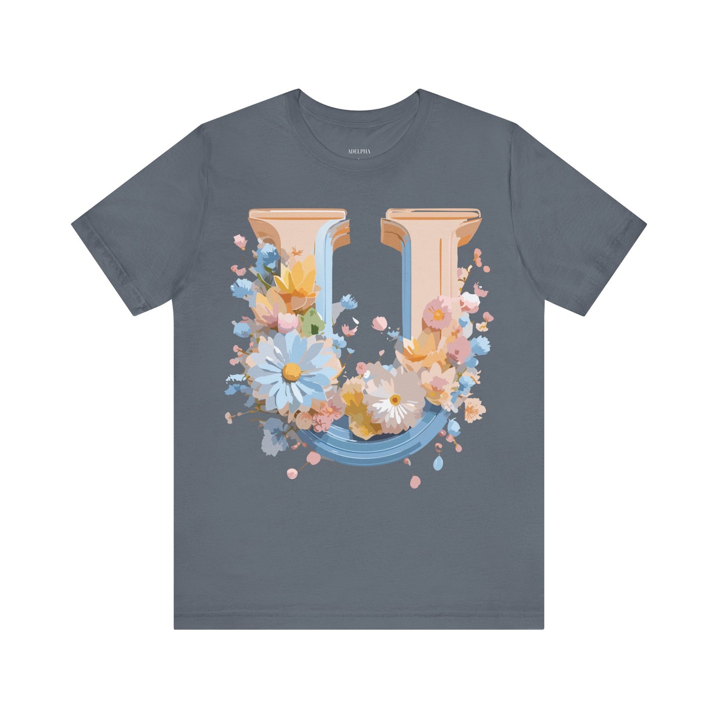 Natural Cotton Tee Shirt - Letters Collection - U Printify