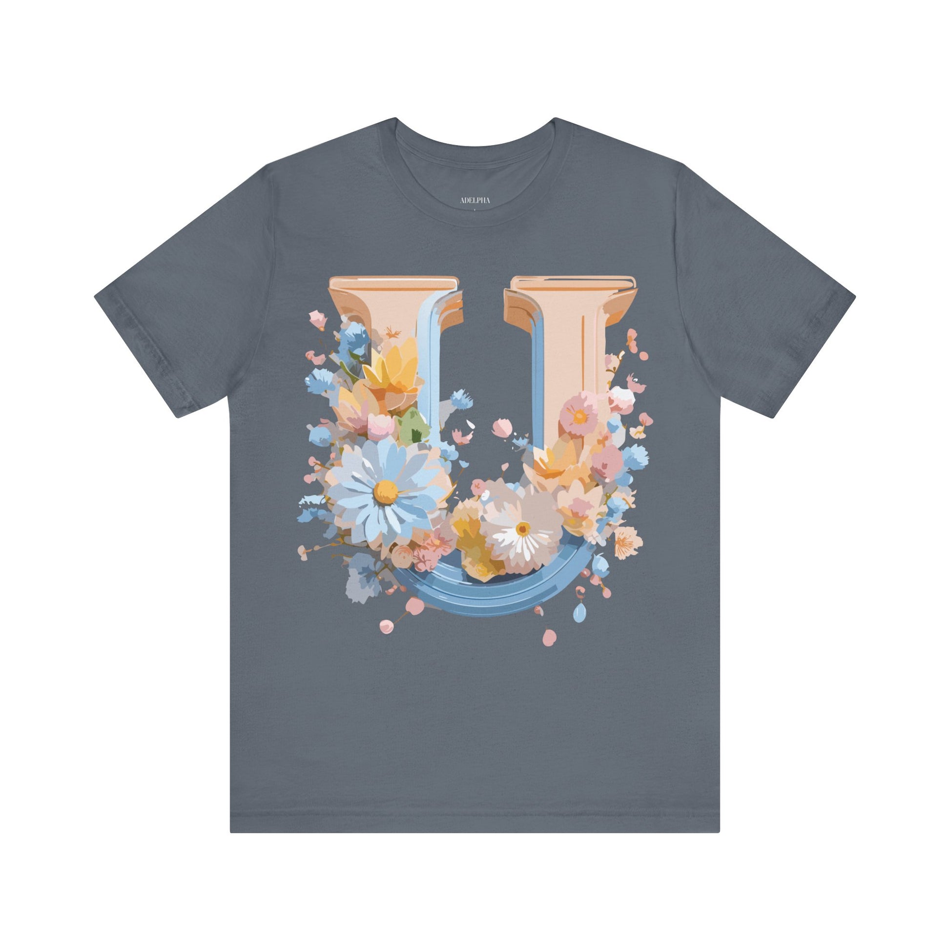 Natural Cotton Tee Shirt - Letters Collection - U Printify