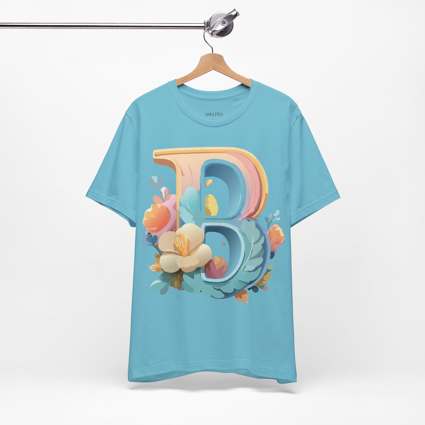 Natural Cotton Tee Shirt - Letters Collection - B Printify