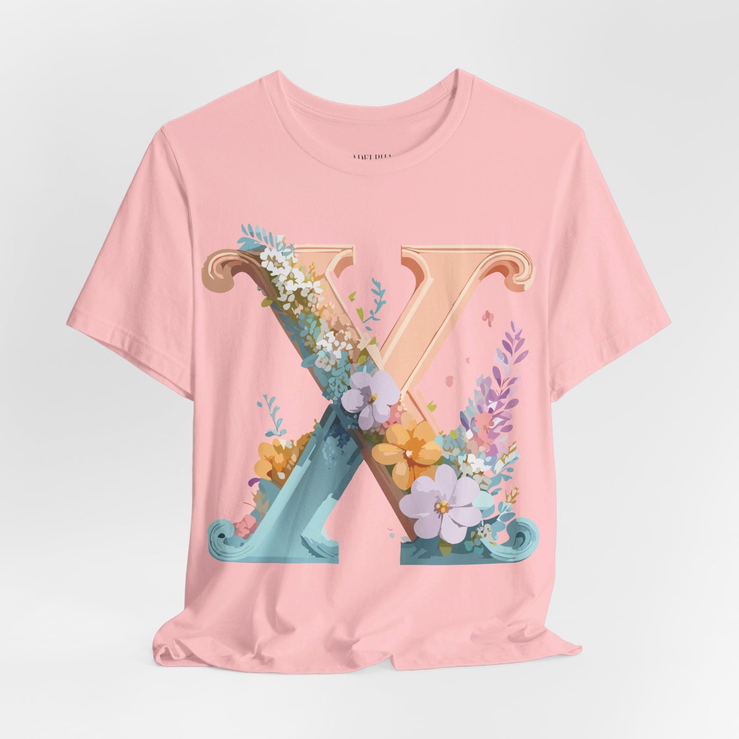 Natural Cotton Tee Shirt - Letters Collection - X Printify
