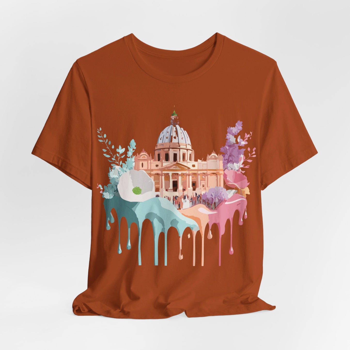 Natural Cotton Tee Shirt - Beautiful Places Collection - Rome Printify