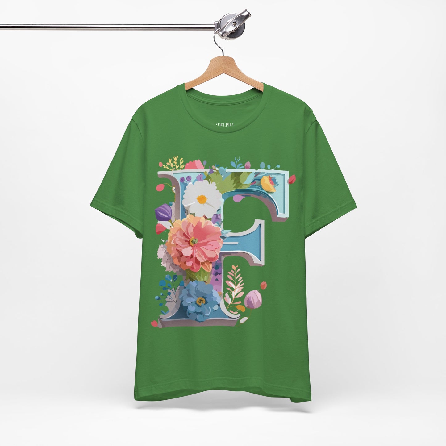 Natural Cotton Tee Shirt - Letters Collection - F Printify