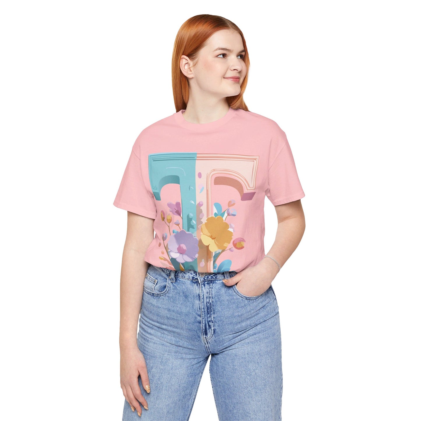 Natural Cotton Tee Shirt - Letters Collection - T Printify
