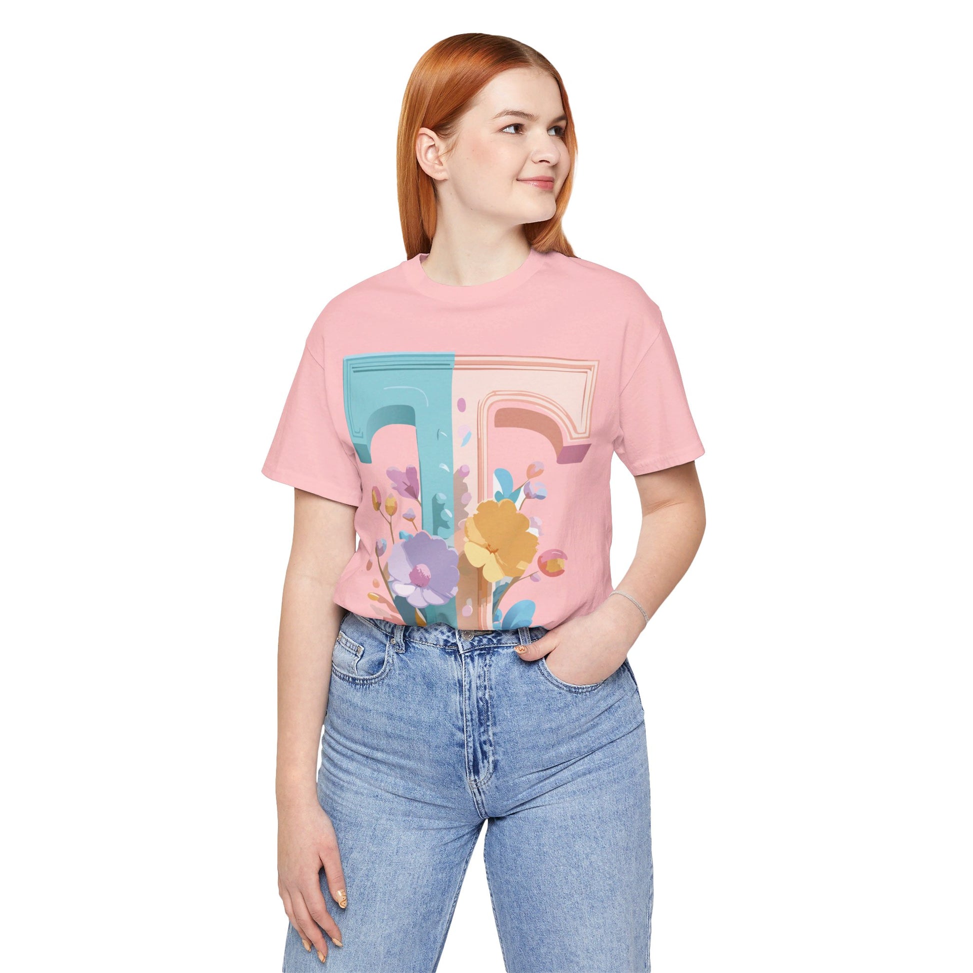 Natural Cotton Tee Shirt - Letters Collection - T Printify