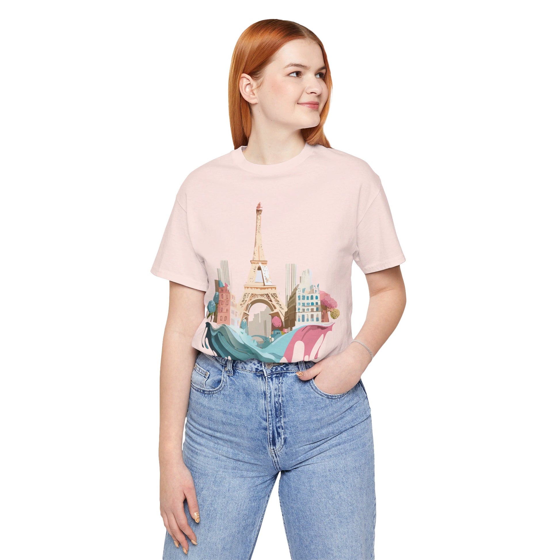 Natural Cotton Tee Shirt - Beautiful Places Collection - Paris Printify