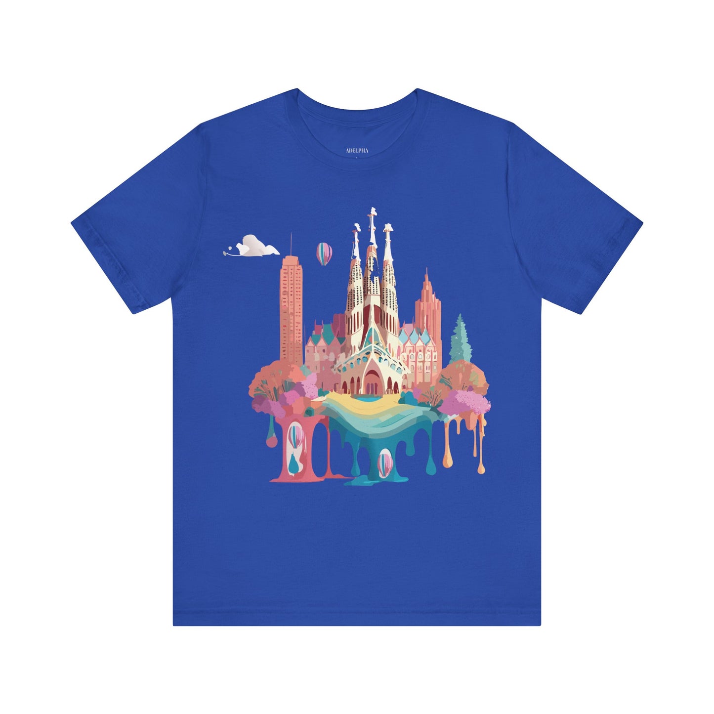 Natural Cotton Tee Shirt - Beautiful Places Collection - Barcelona Printify