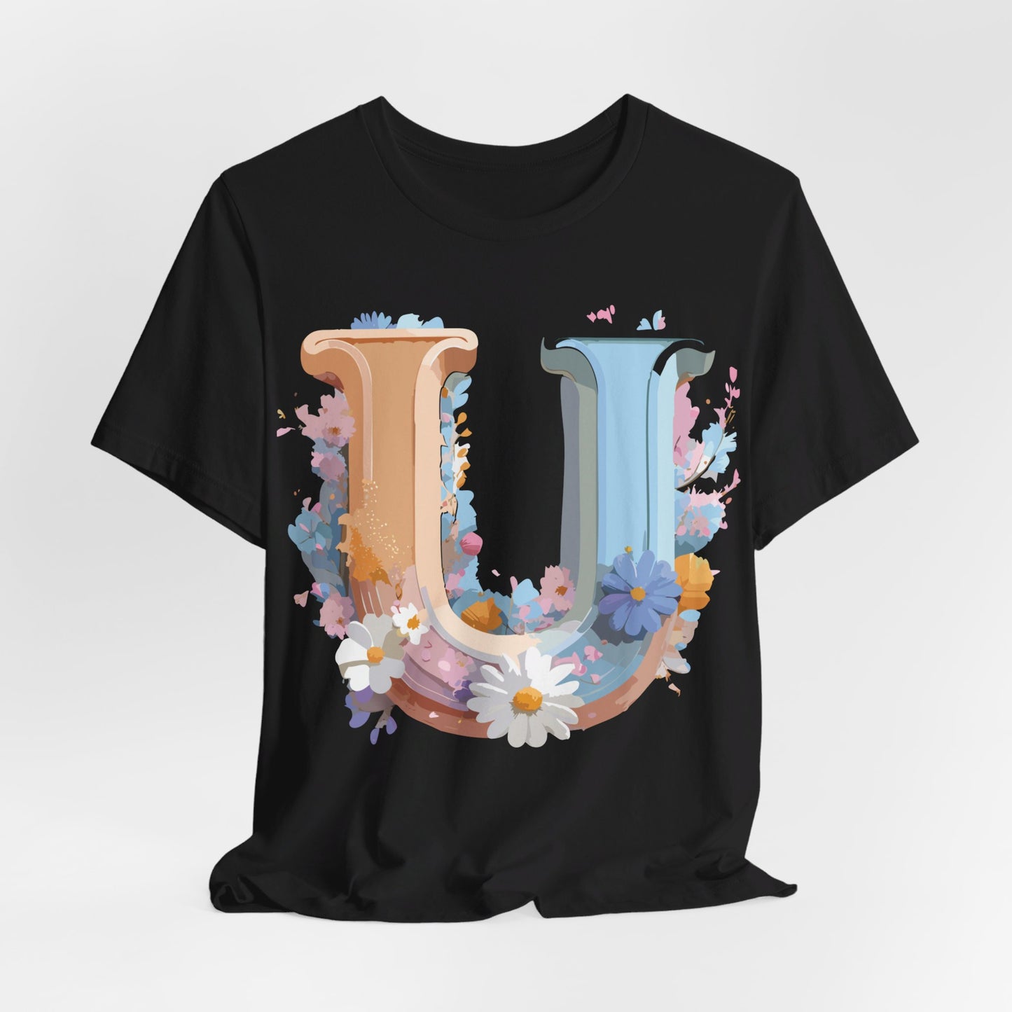 Natural Cotton Tee Shirt - Letters Collection - U Printify