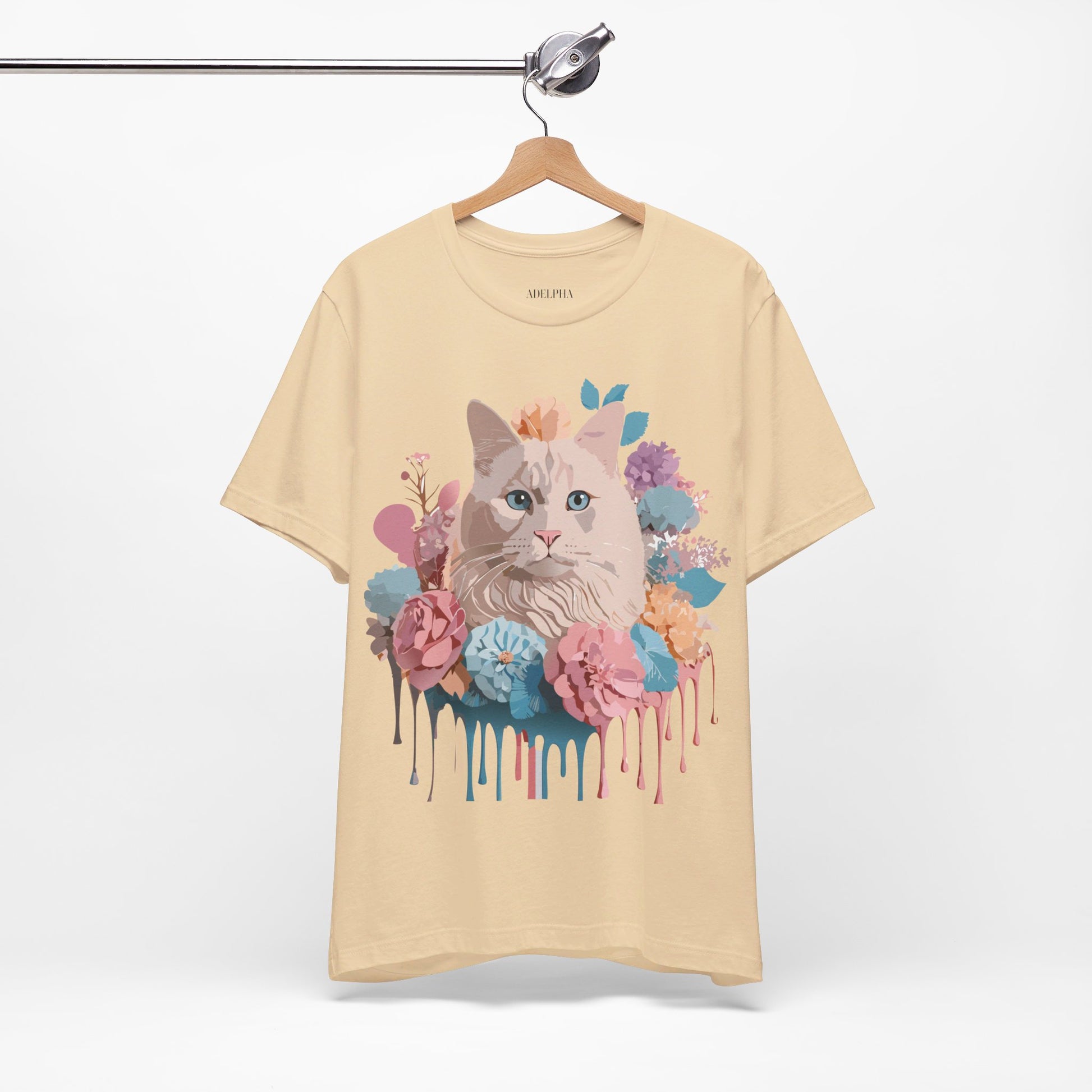 Natural Cotton Tee Shirt with Cat Printify