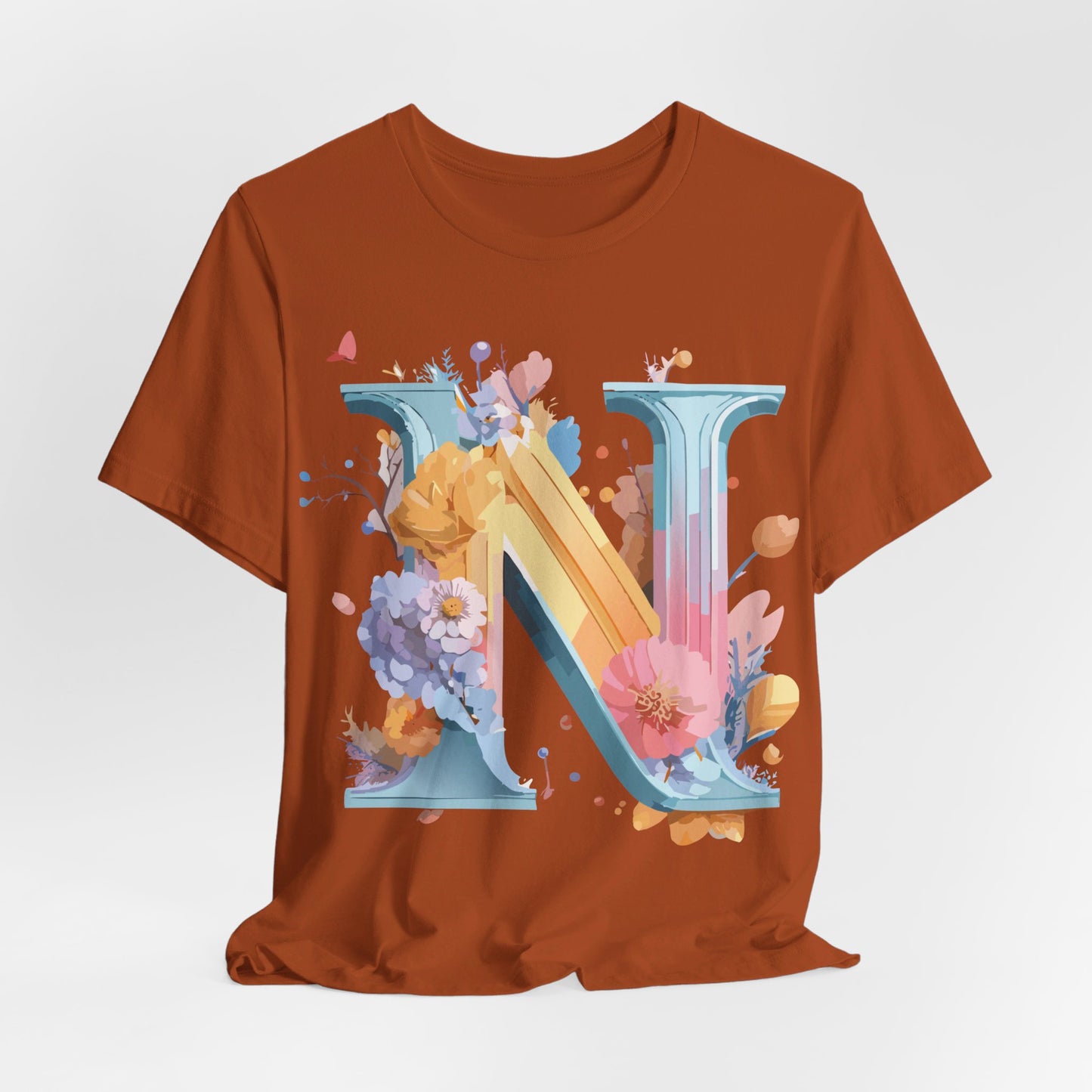Natural Cotton Tee Shirt - Letters Collection - N Printify