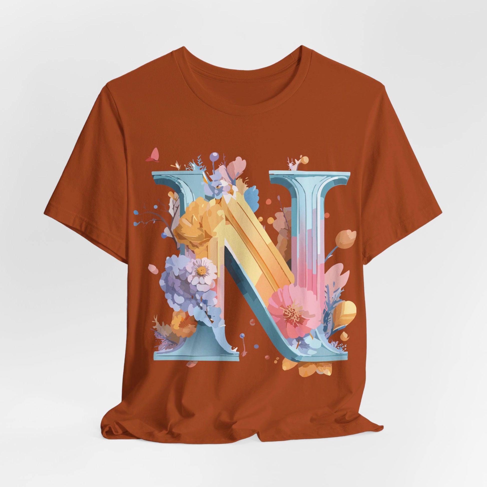 Natural Cotton Tee Shirt - Letters Collection - N Printify