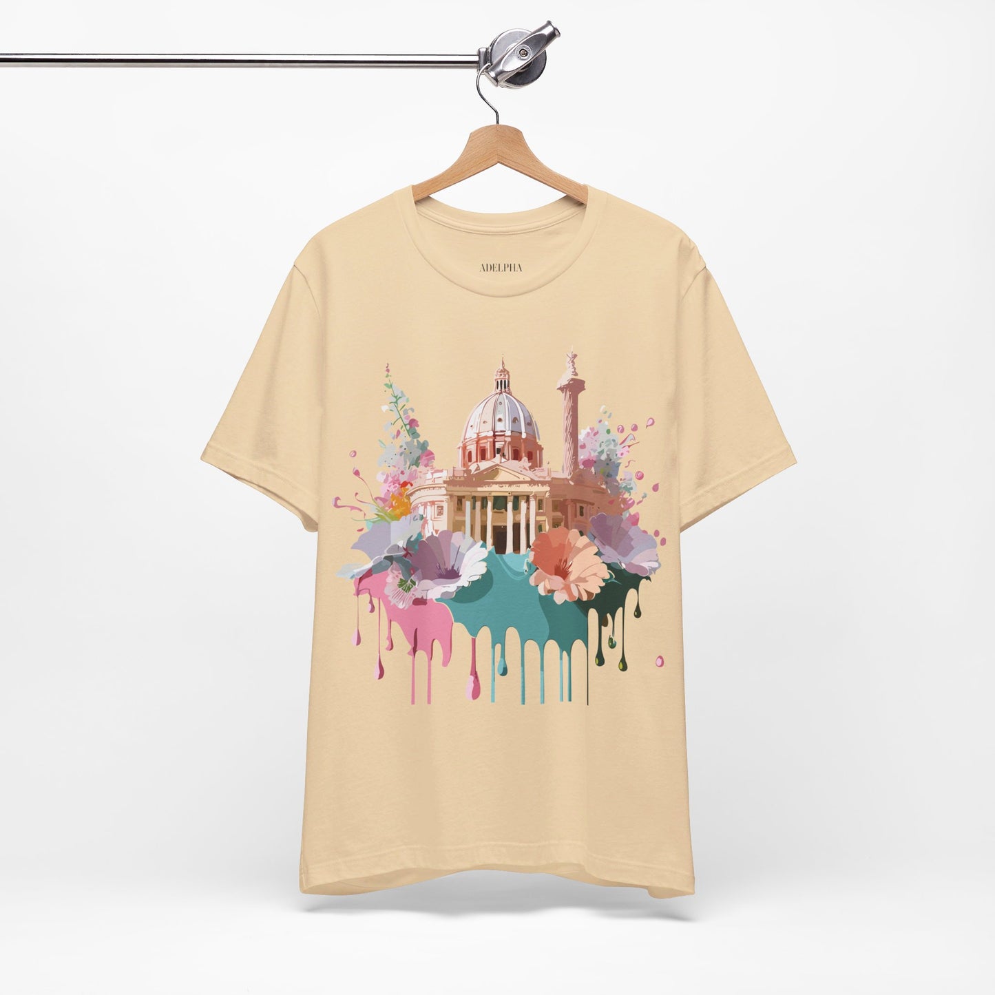 Natural Cotton Tee Shirt - Beautiful Places Collection - Rome Printify