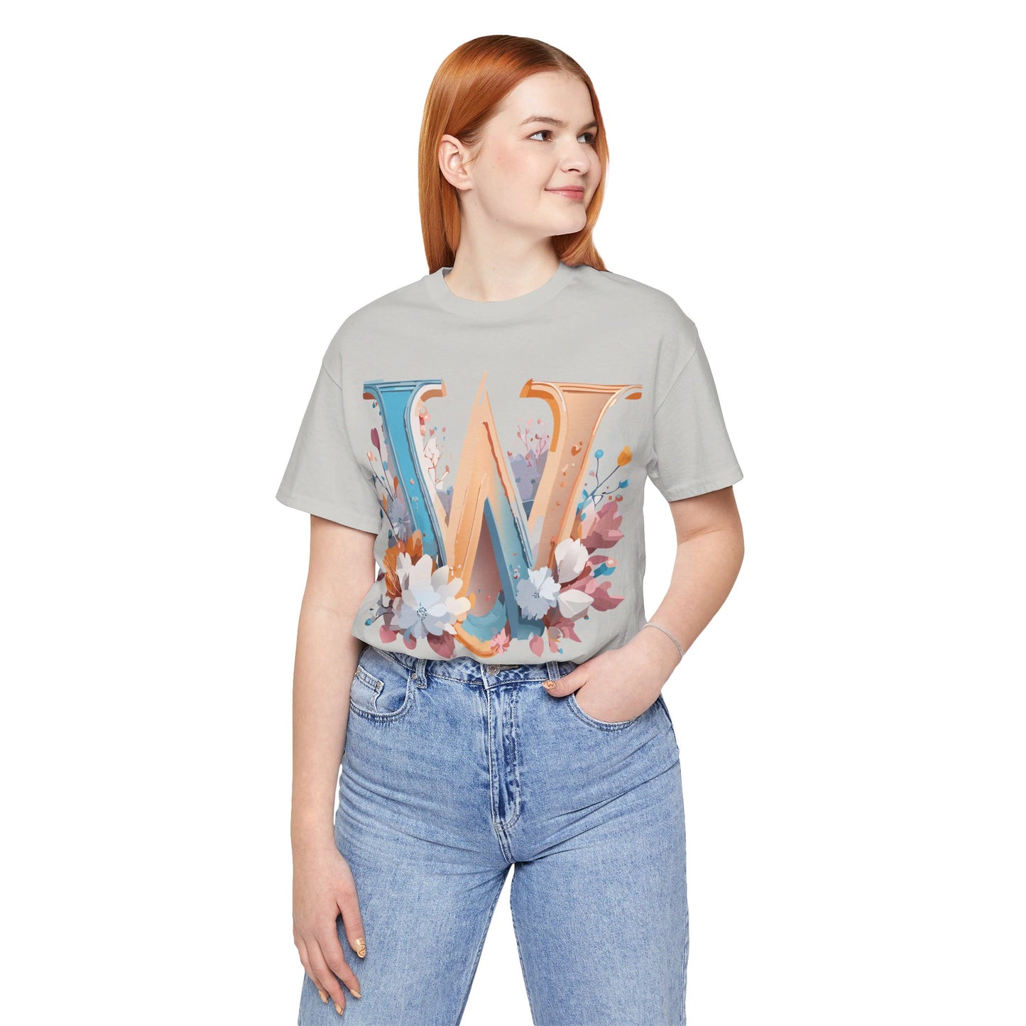 Natural Cotton Tee Shirt - Letters Collection - W Printify
