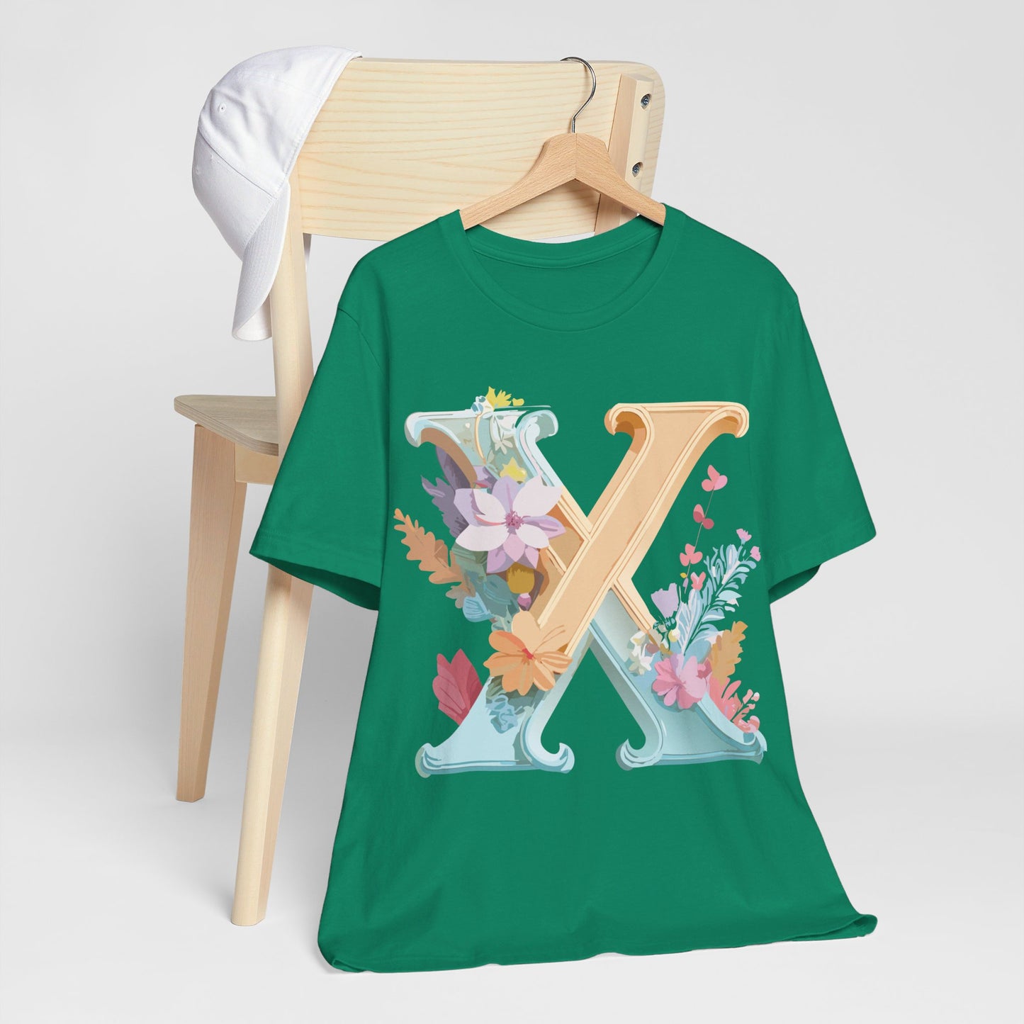 Natural Cotton Tee Shirt - Letters Collection - X Printify