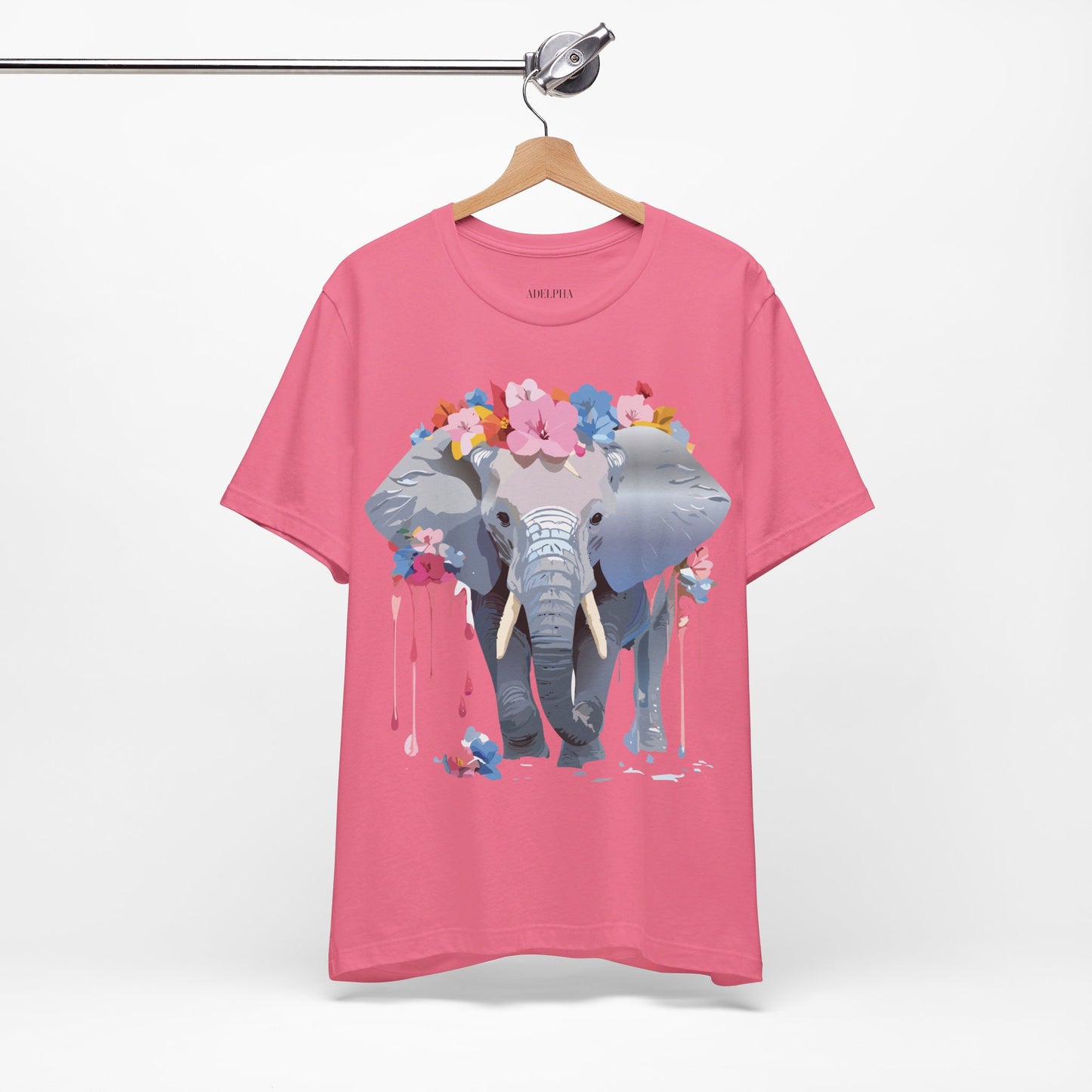 Natural Cotton Tee Shirt with Elephant Printify