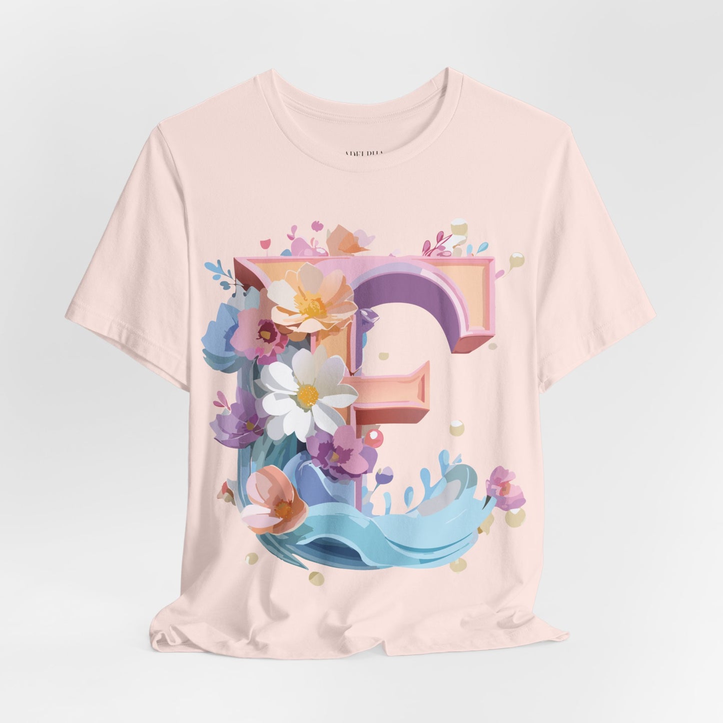 Natural Cotton Tee Shirt - Letters Collection - E Printify