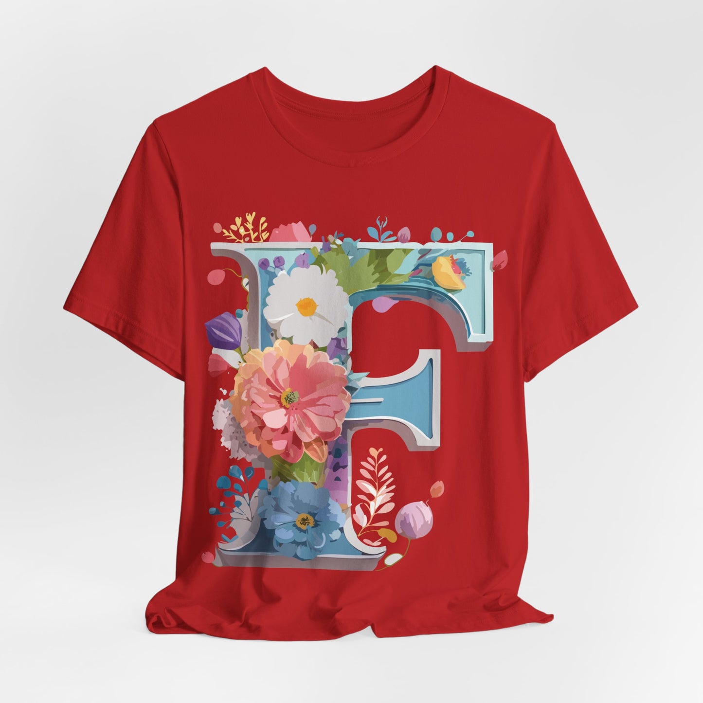 Natural Cotton Tee Shirt - Letters Collection - F Printify