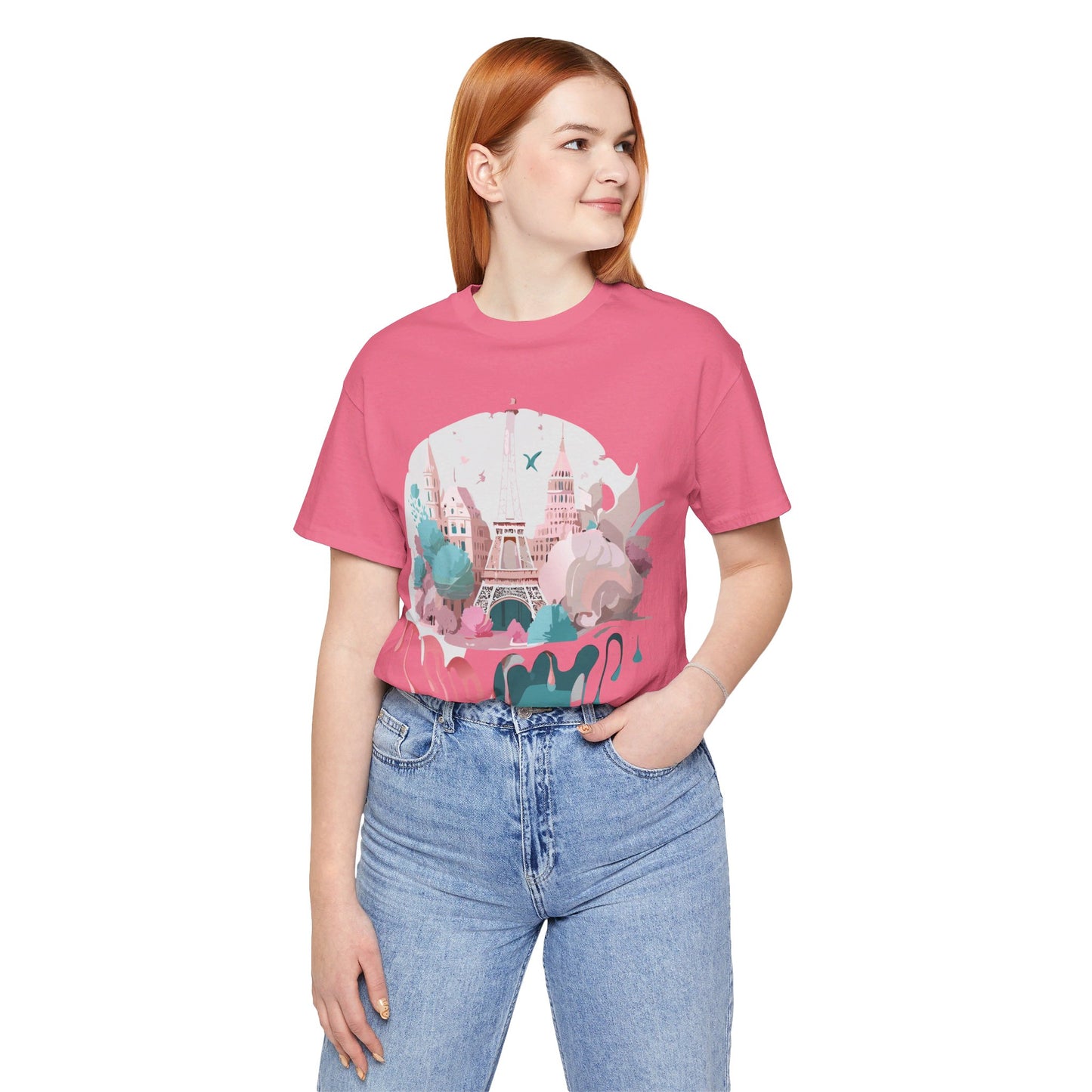 Natural Cotton Tee Shirt - Beautiful Places Collection - Paris Printify