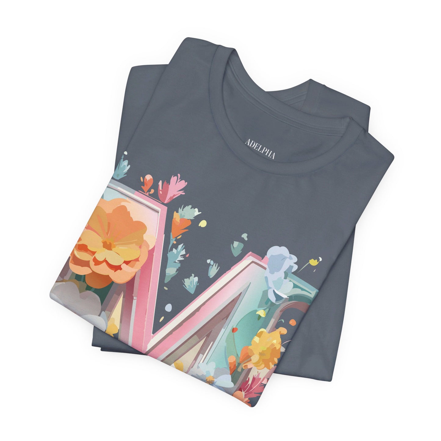 Natural Cotton Tee Shirt - Letters Collection - M Printify