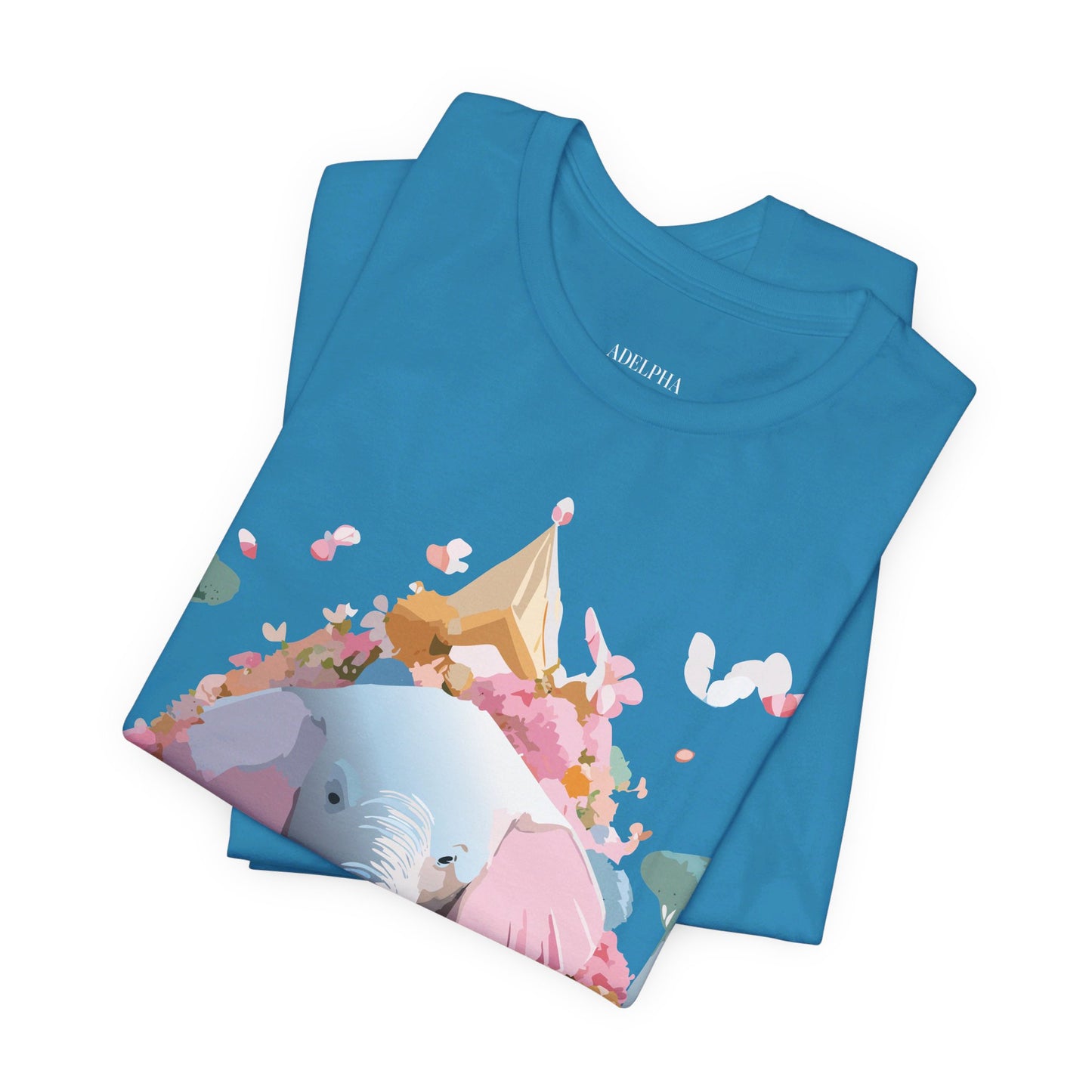 Natural Cotton Tee Shirt with Elephant Printify