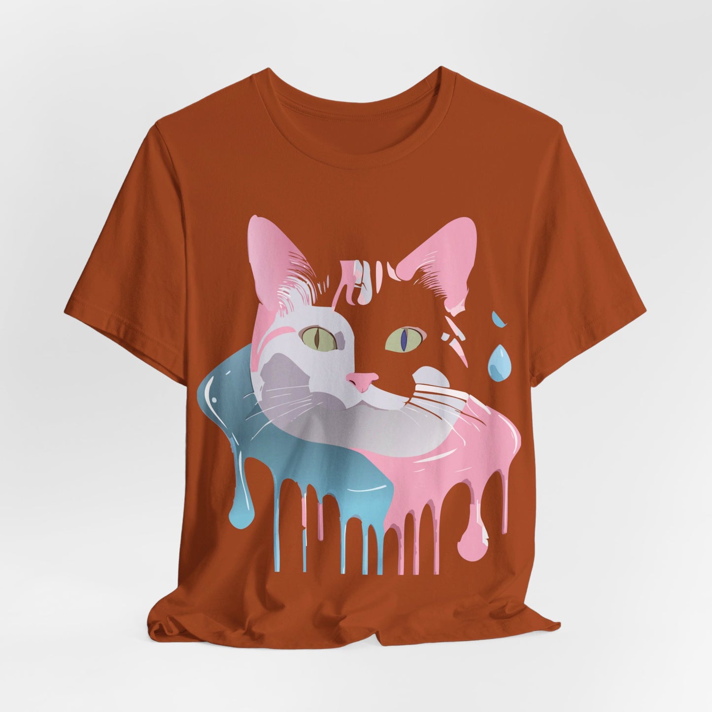 Natural Cotton Tee Shirt with Cat Printify