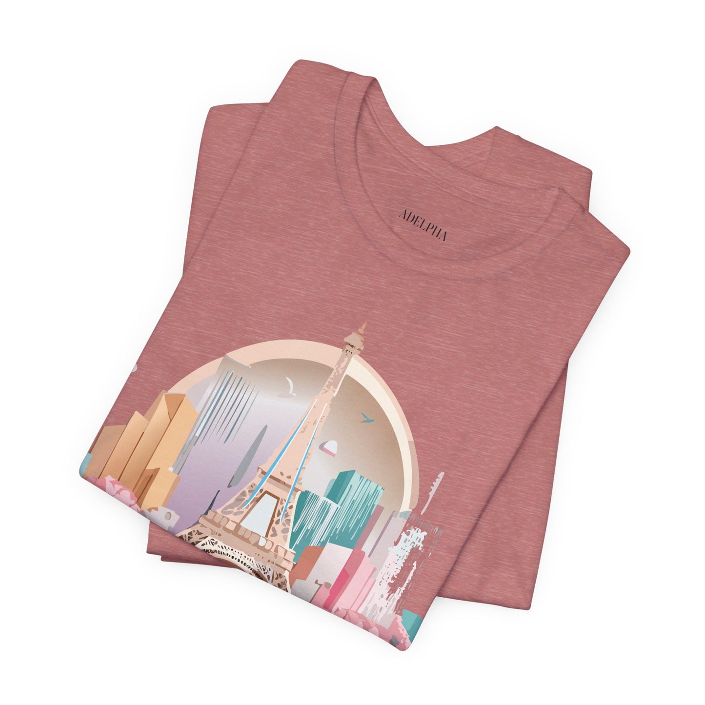 Natural Cotton Tee Shirt - Beautiful Places Collection - Paris Printify