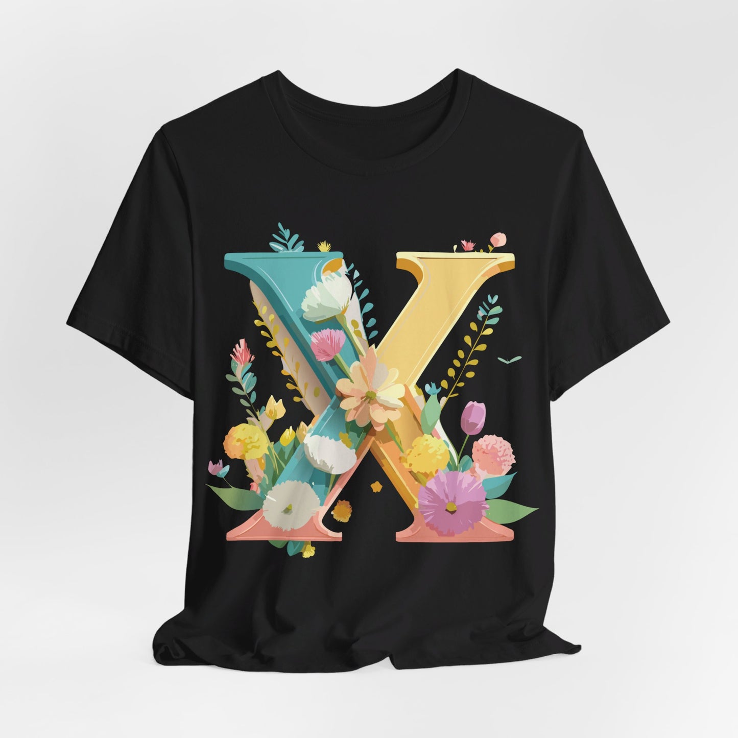 Natural Cotton Tee Shirt - Letters Collection - X Printify