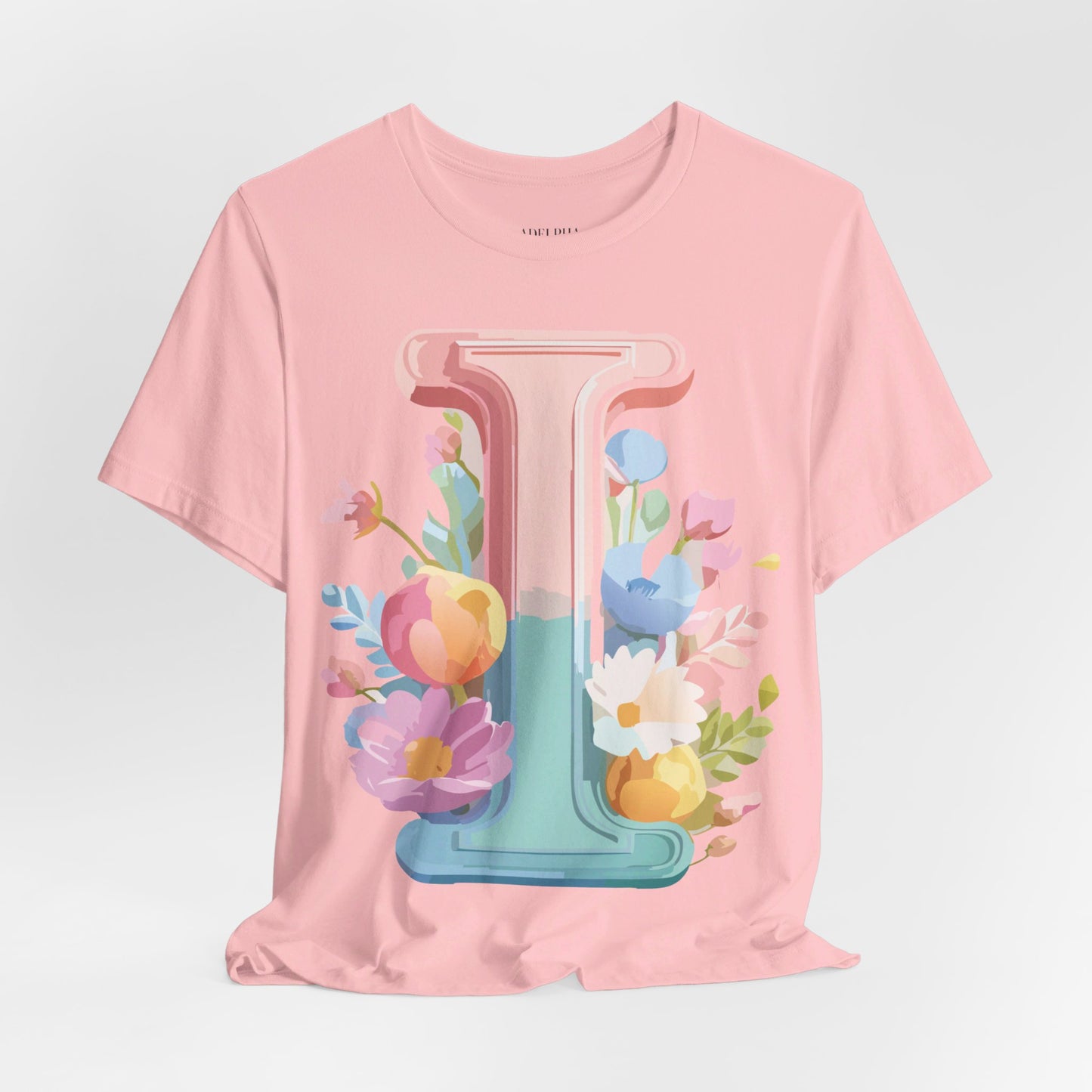 Natural Cotton Tee Shirt - Letters Collection - I Printify
