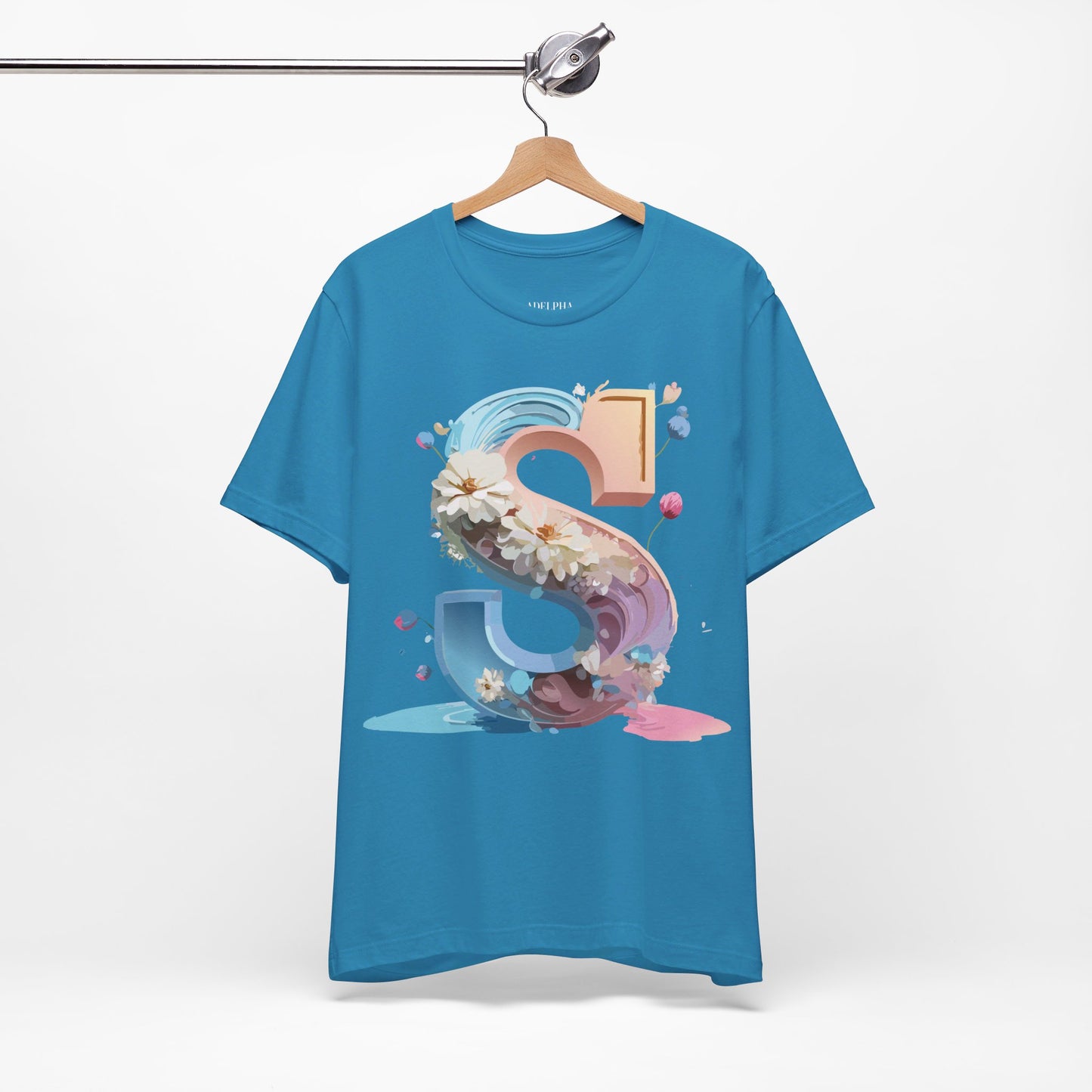 Natural Cotton Tee Shirt - Letters Collection - S Printify