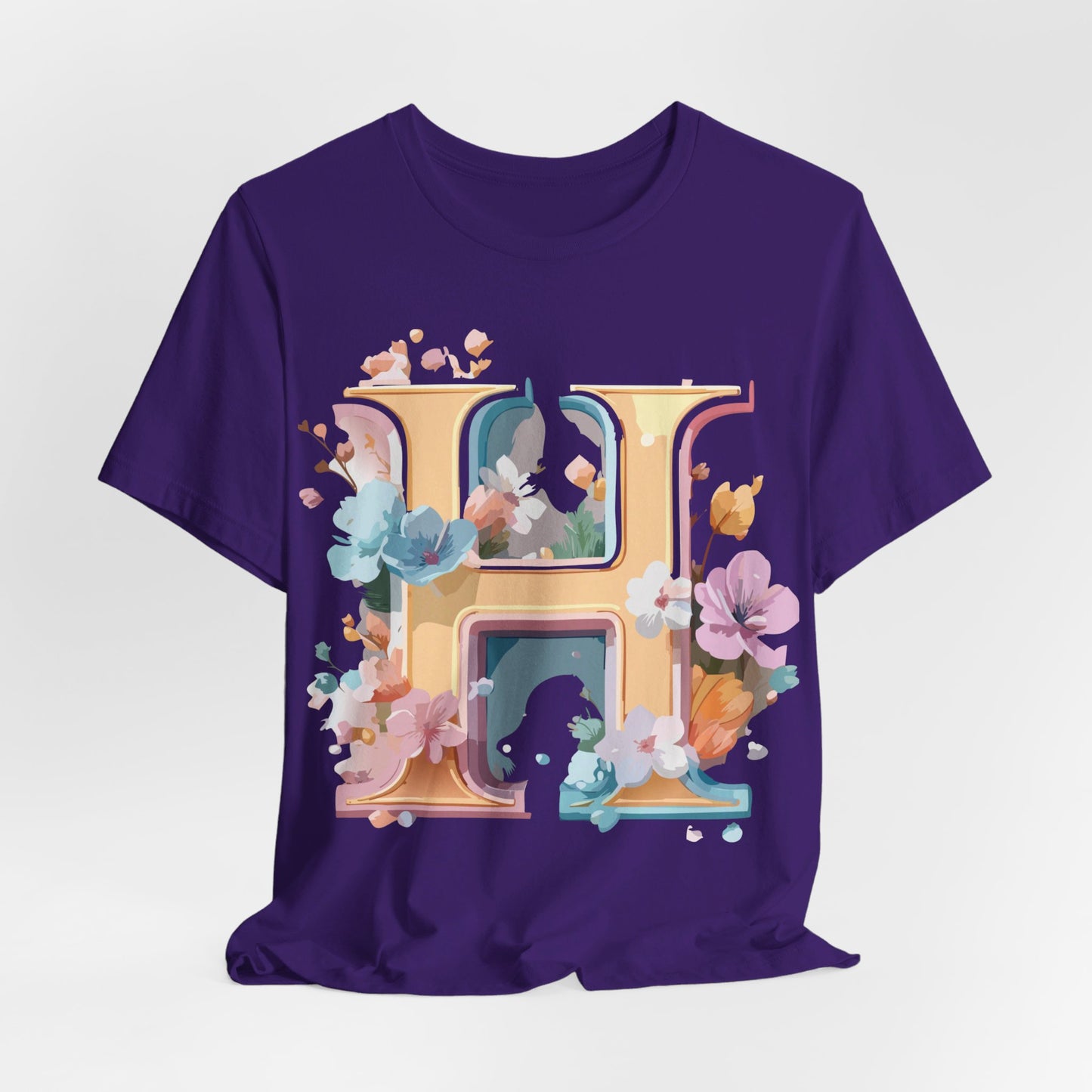 Natural Cotton Tee Shirt - Letters Collection - H Printify