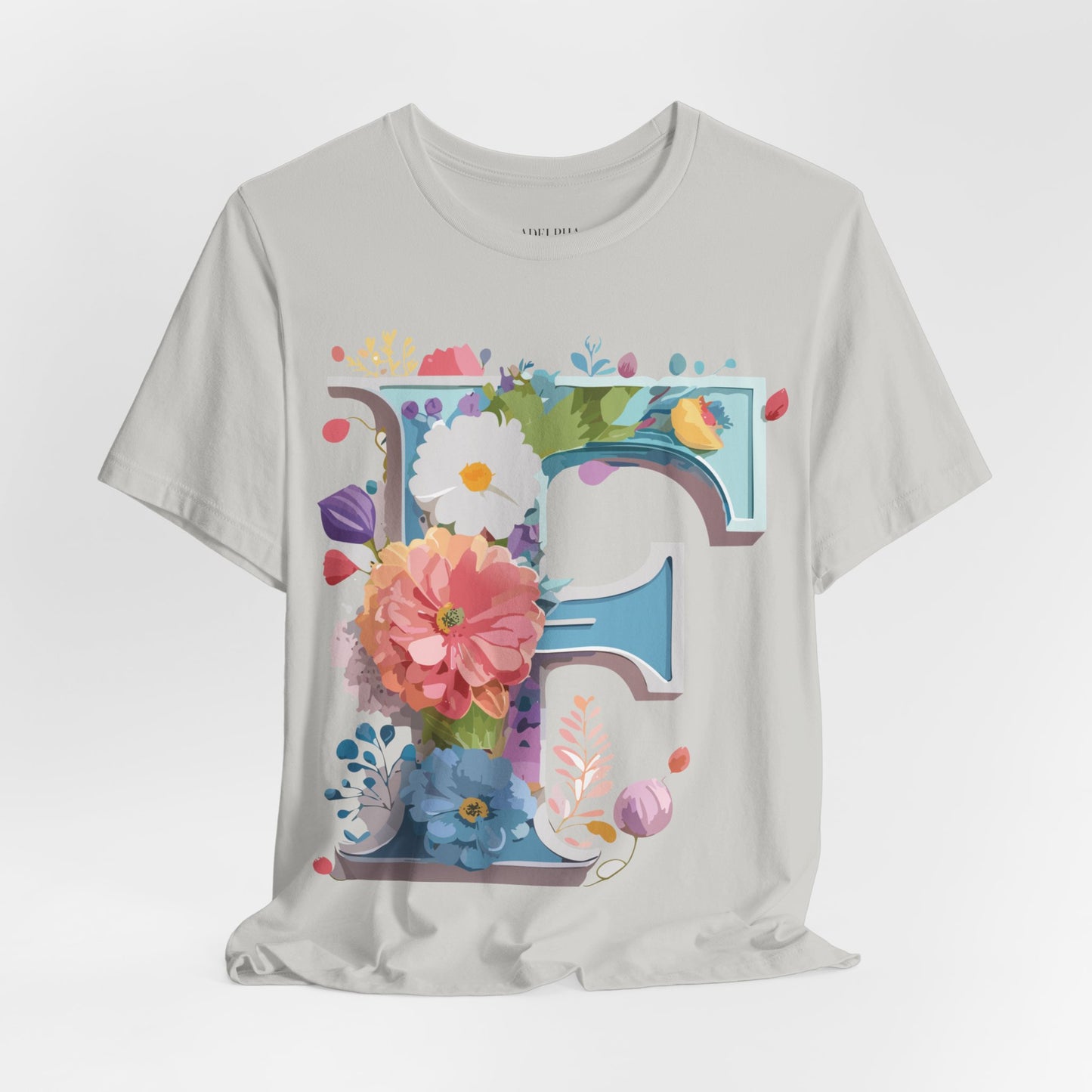 Natural Cotton Tee Shirt - Letters Collection - F Printify