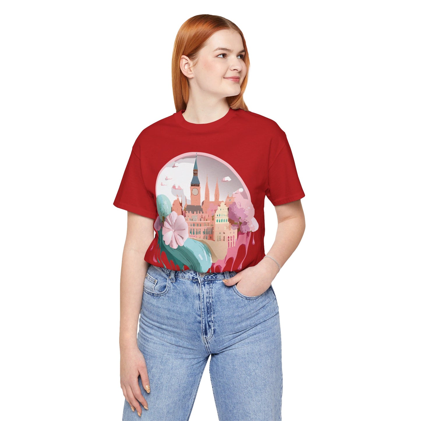 Natural Cotton Tee Shirt - Beautiful Places Collection - Prague Printify
