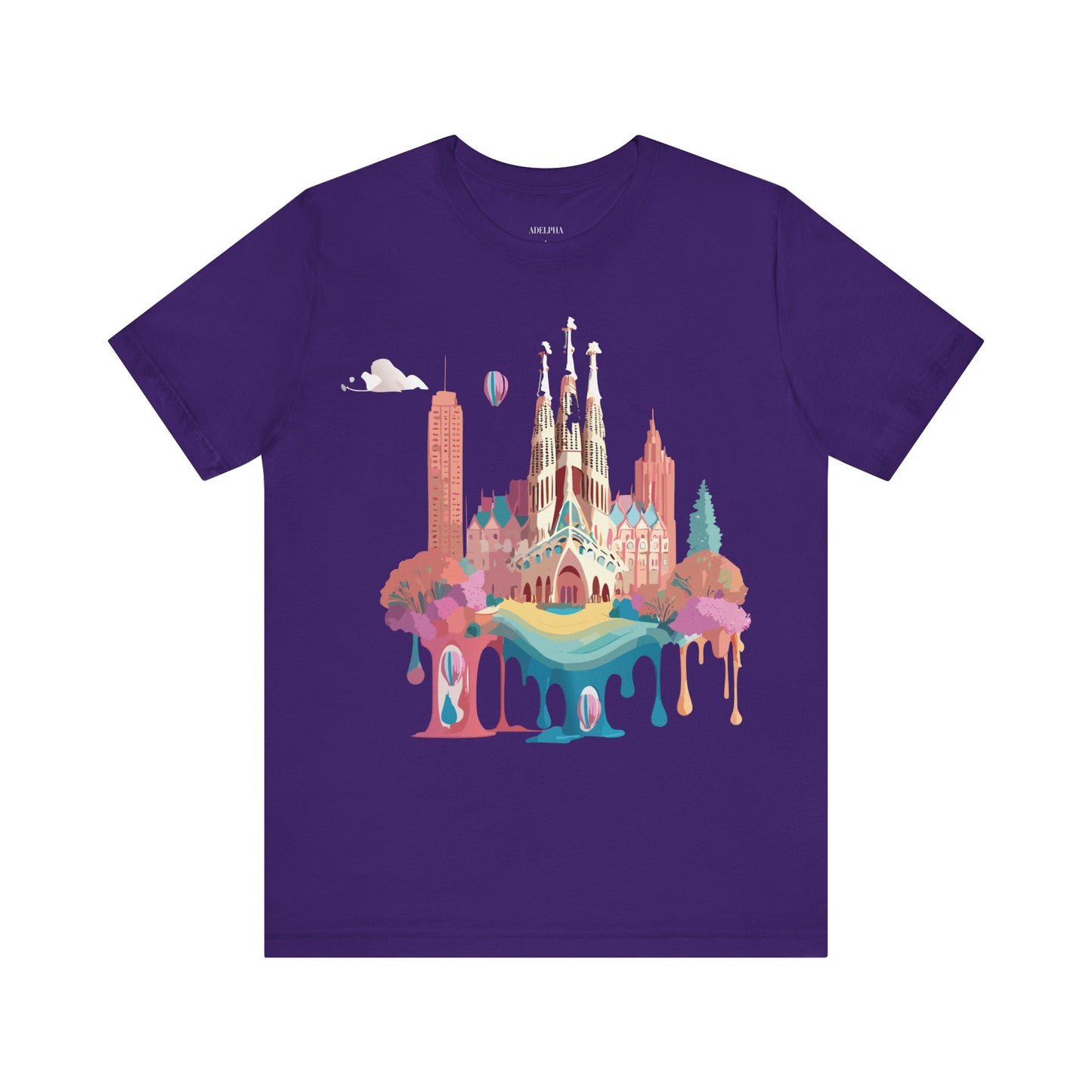 Natural Cotton Tee Shirt - Beautiful Places Collection - Barcelona Printify