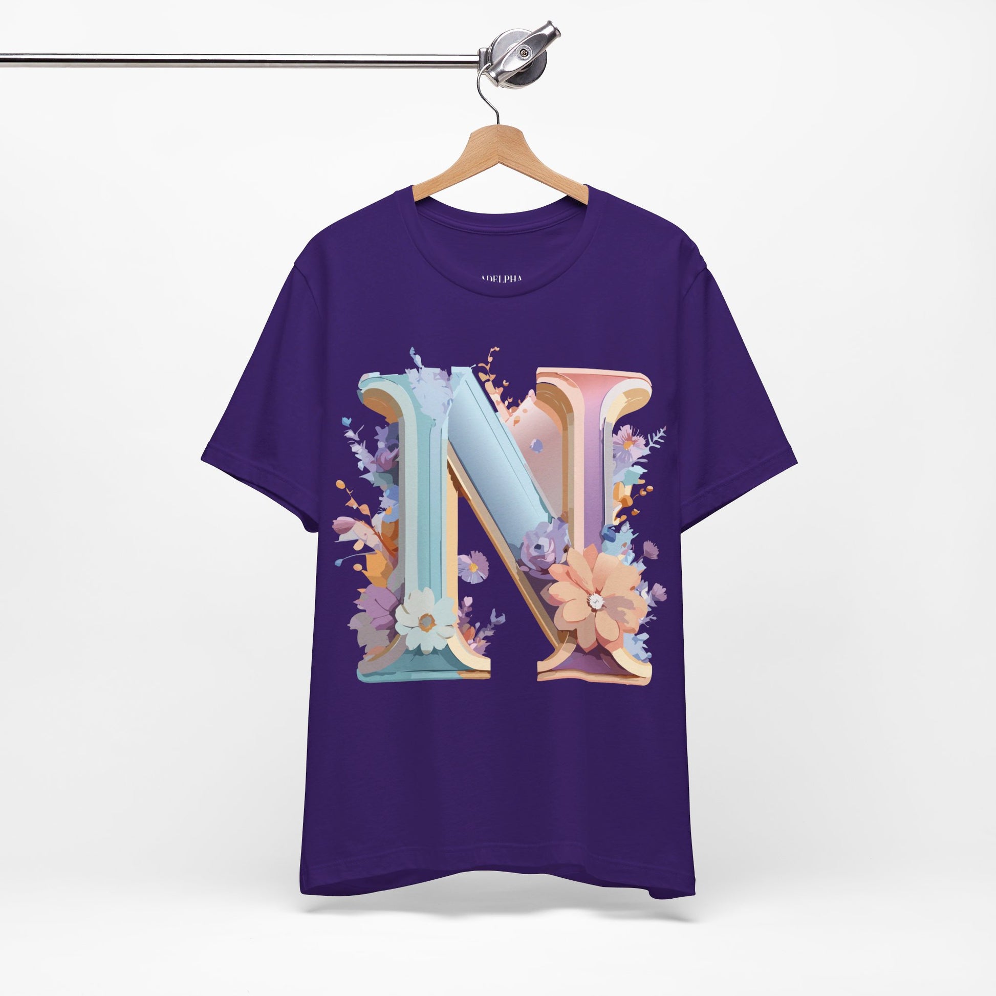Natural Cotton Tee Shirt - Letters Collection - N Printify