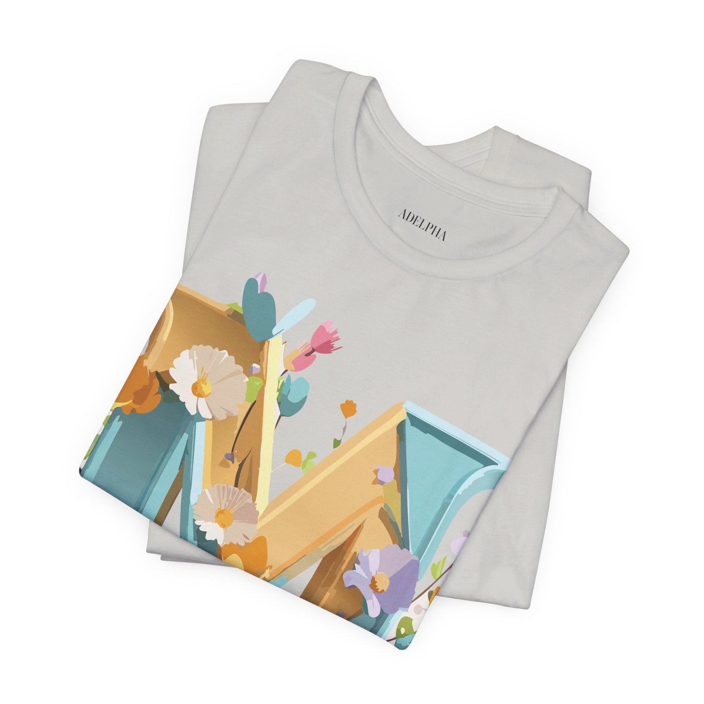 Natural Cotton Tee Shirt - Letters Collection - M Printify