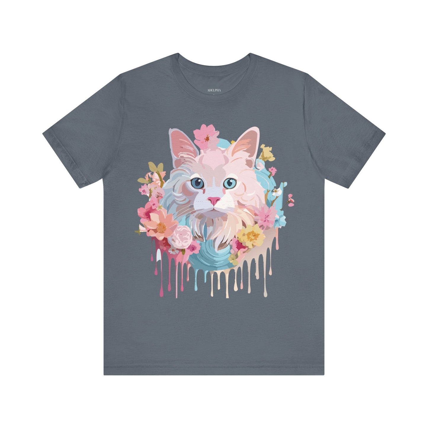 Natural Cotton Tee Shirt with Cat Printify