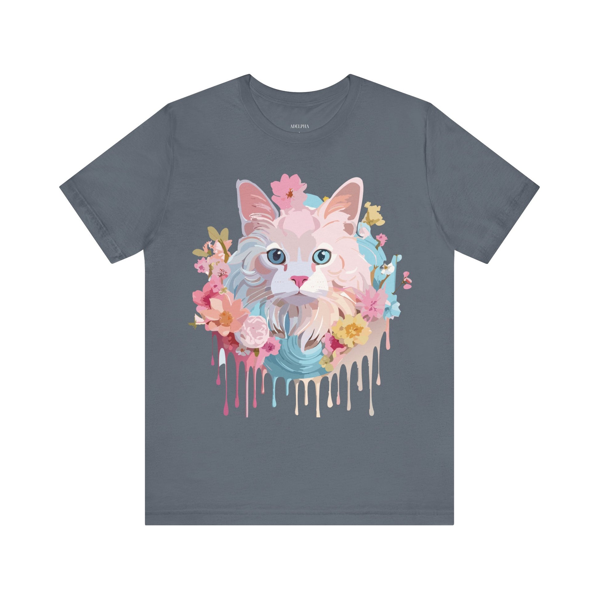 Natural Cotton Tee Shirt with Cat Printify