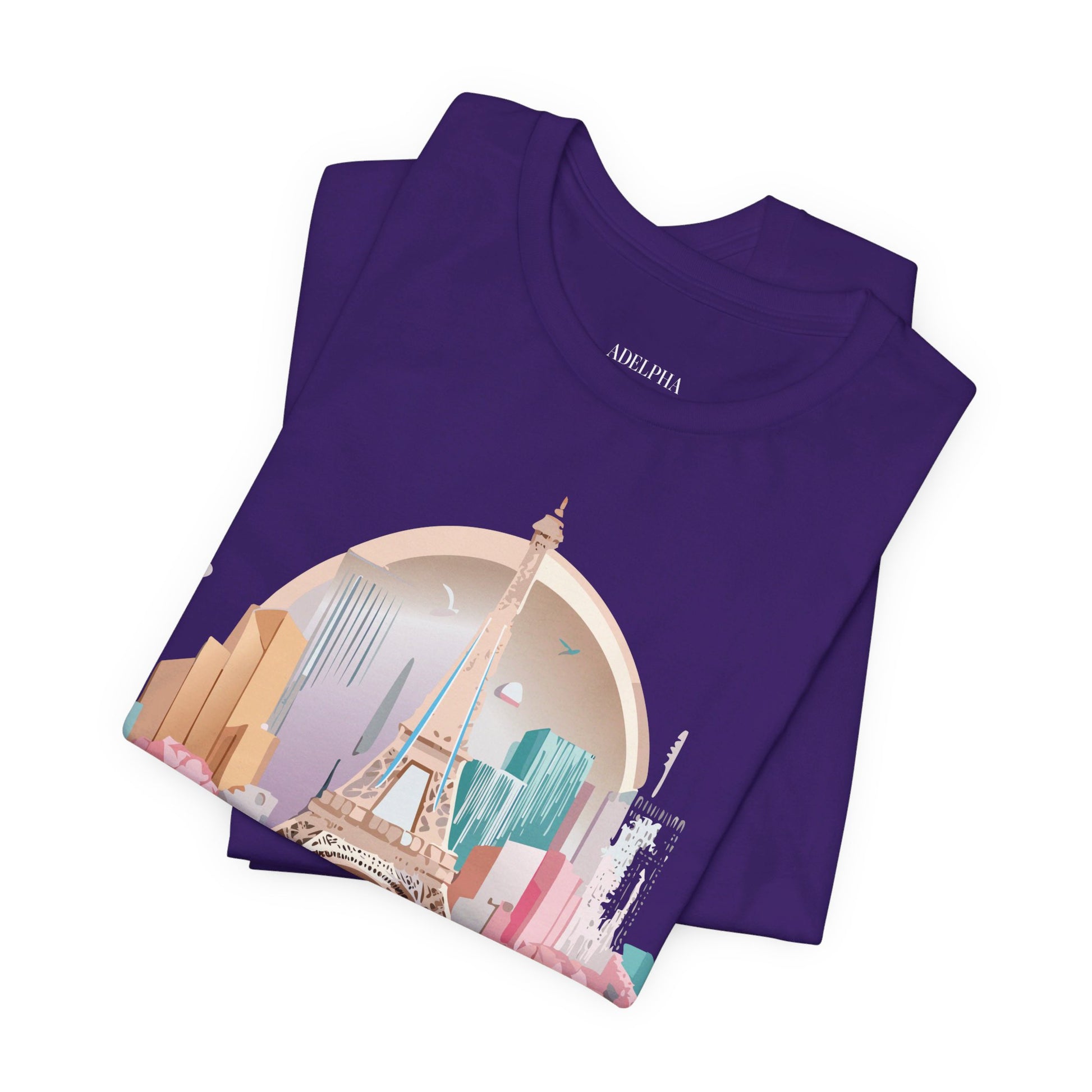 Natural Cotton Tee Shirt - Beautiful Places Collection - Paris Printify