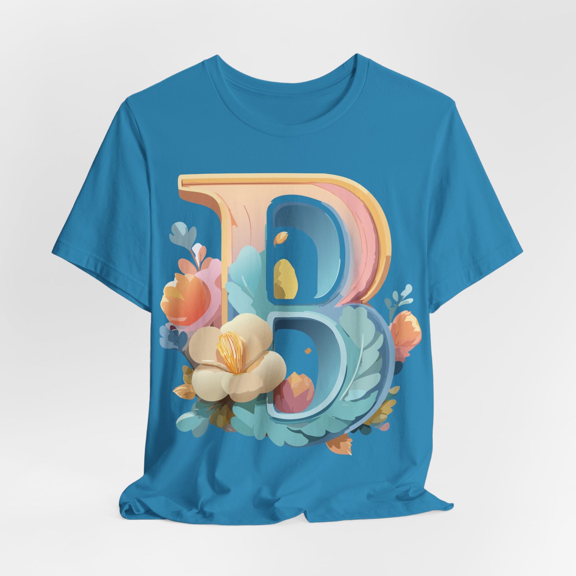 Natural Cotton Tee Shirt - Letters Collection - B Printify
