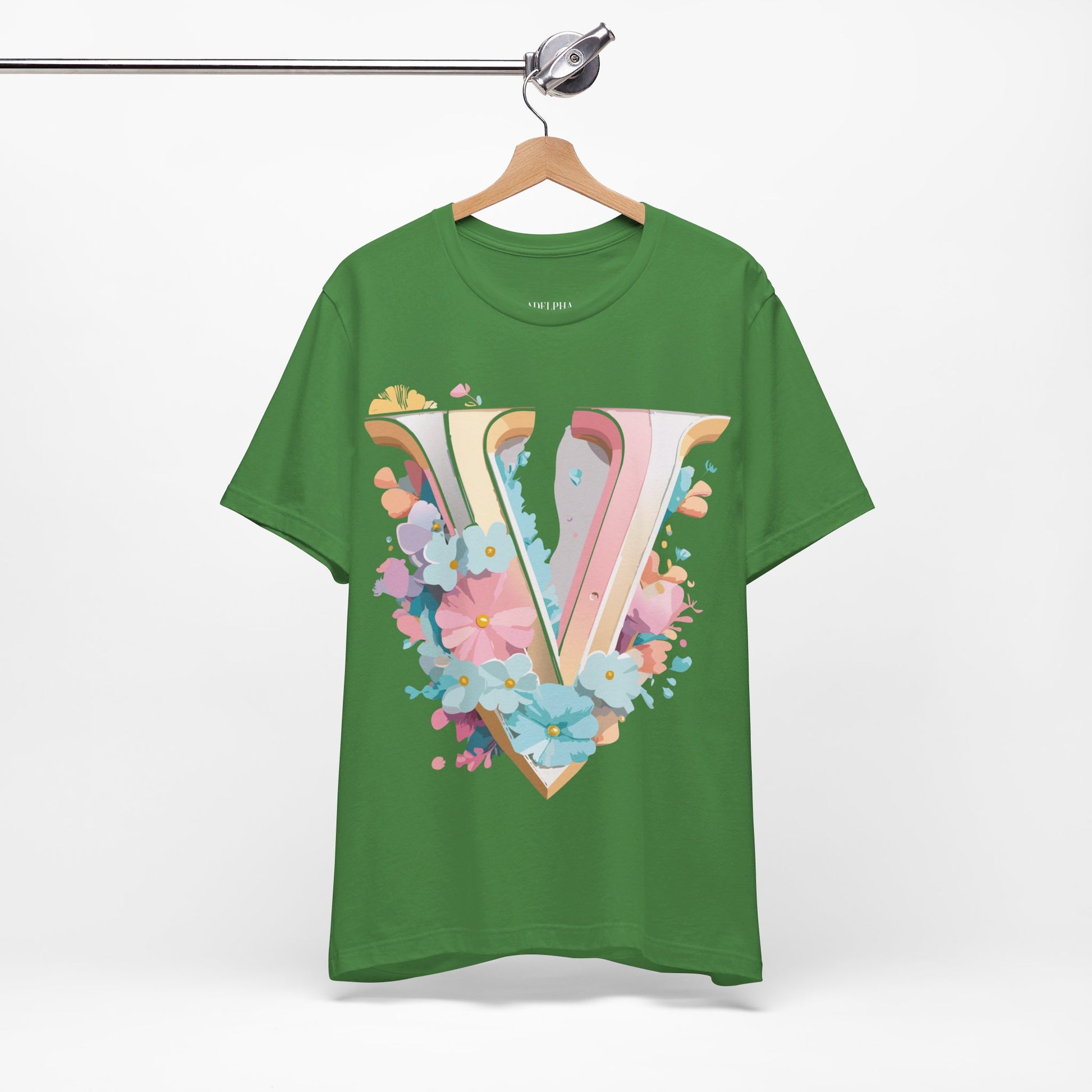 Natural Cotton Tee Shirt - Letters Collection - V Printify