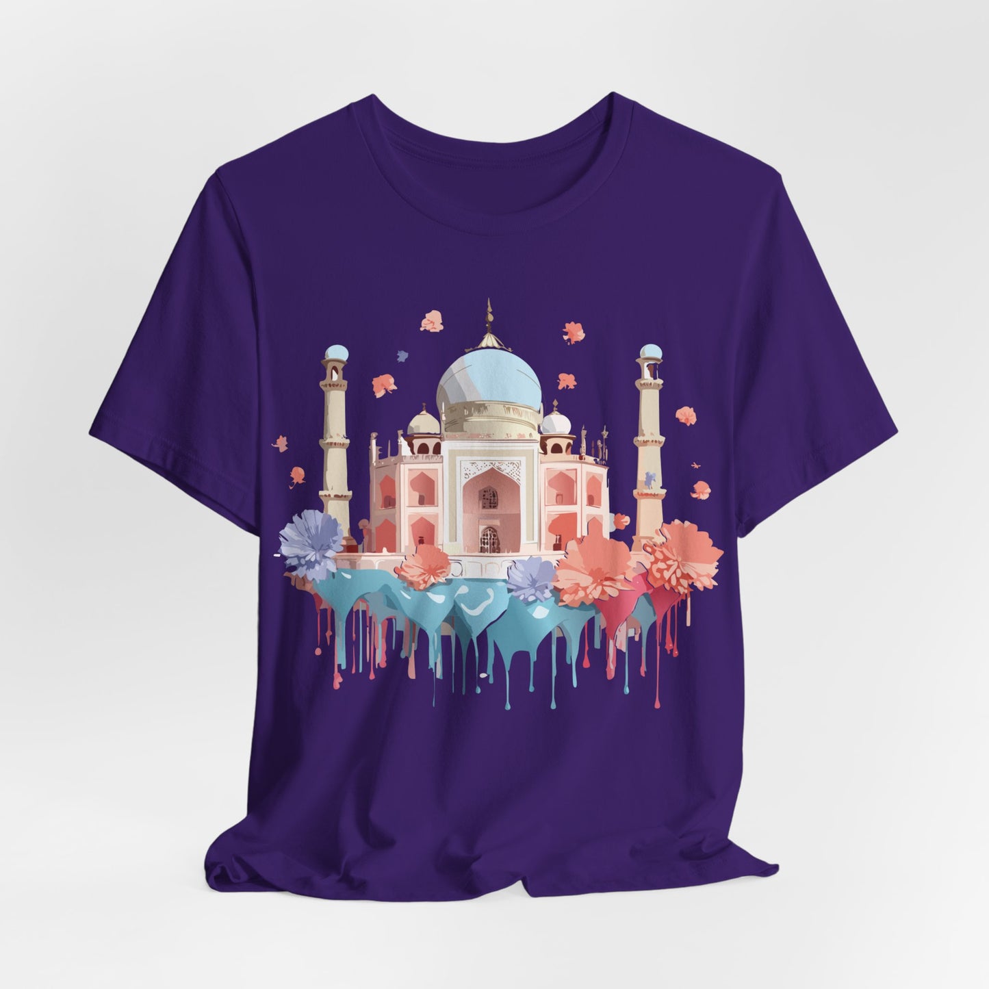 Natural Cotton Tee Shirt - Taj Mahal, India Printify
