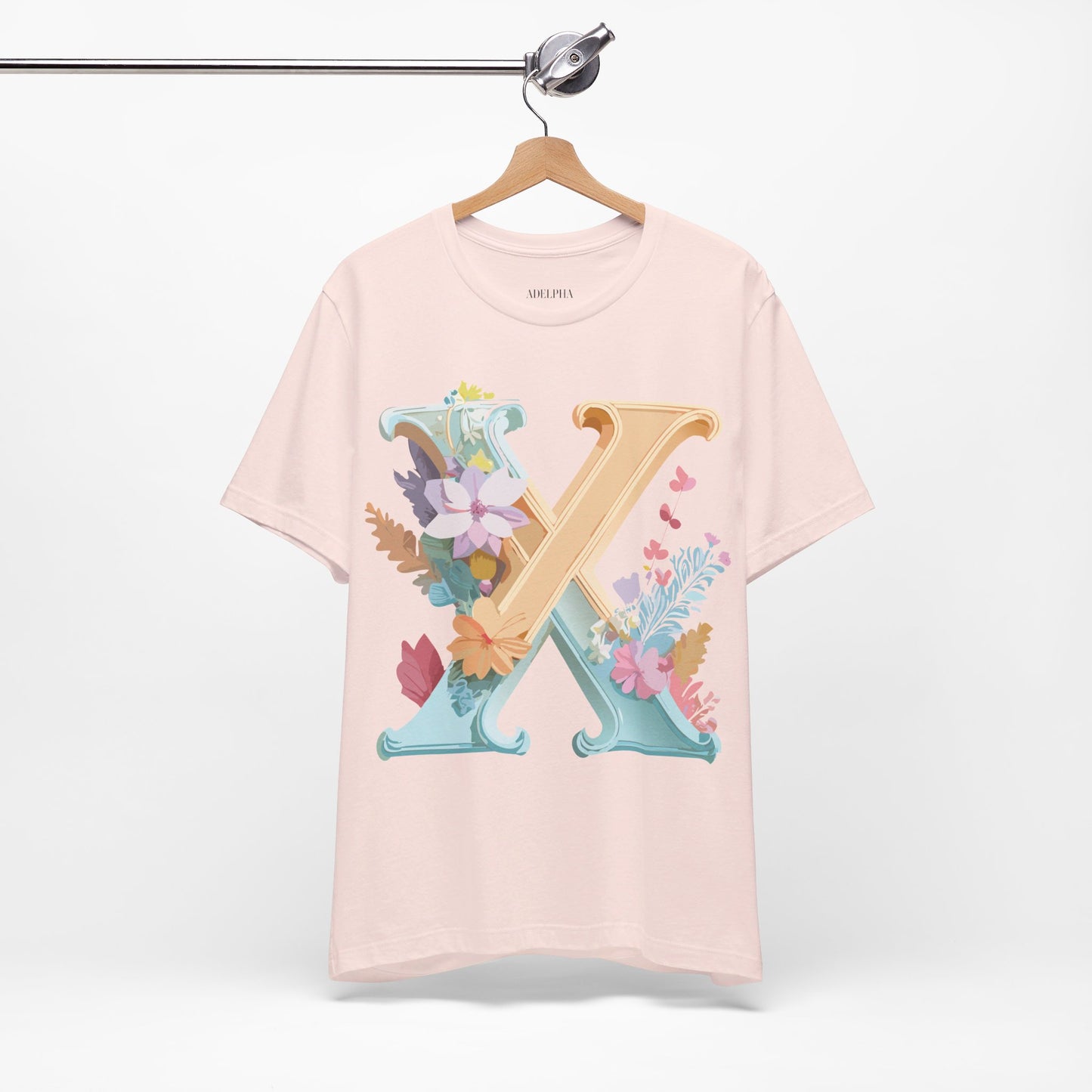 Natural Cotton Tee Shirt - Letters Collection - X Printify