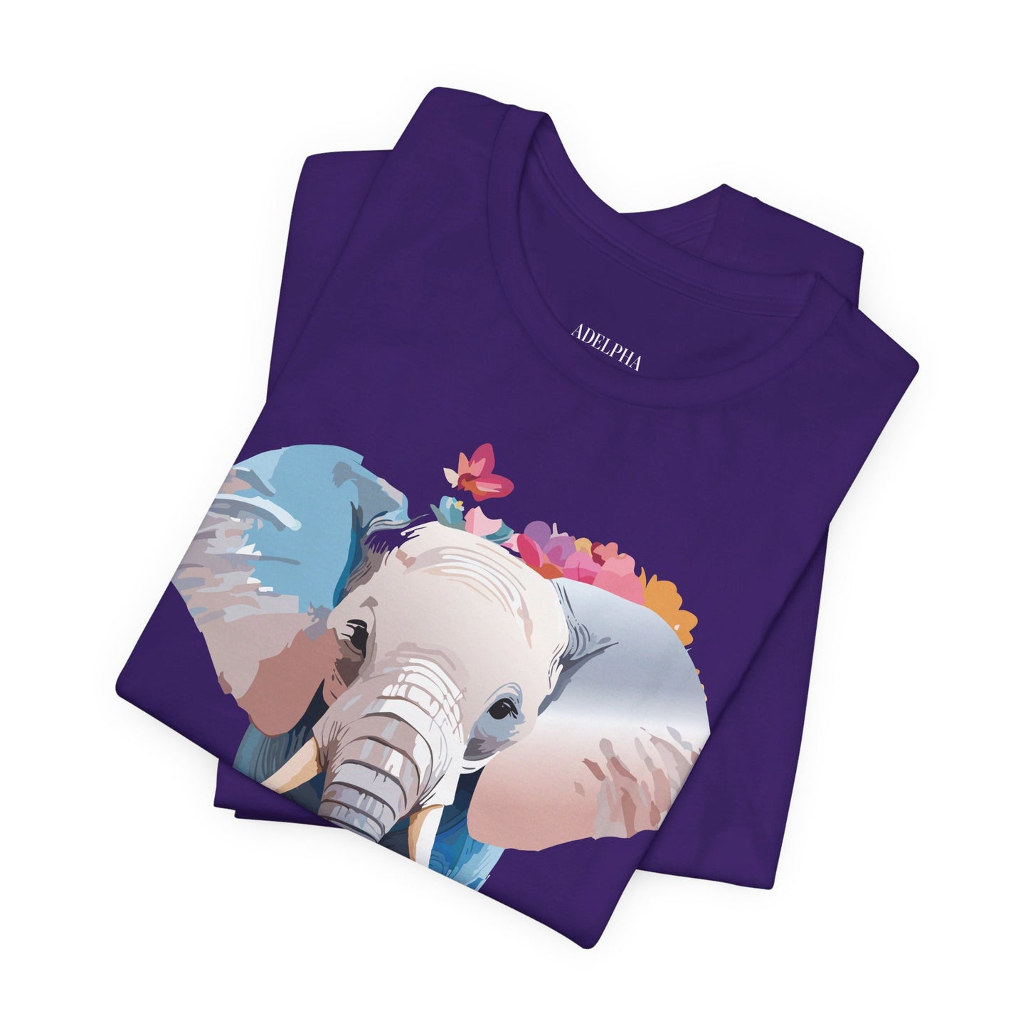 Natural Cotton Tee Shirt with Elephant Printify