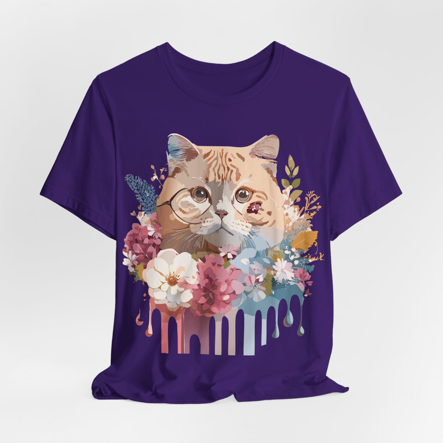 Natural Cotton Tee Shirt with Cat Printify
