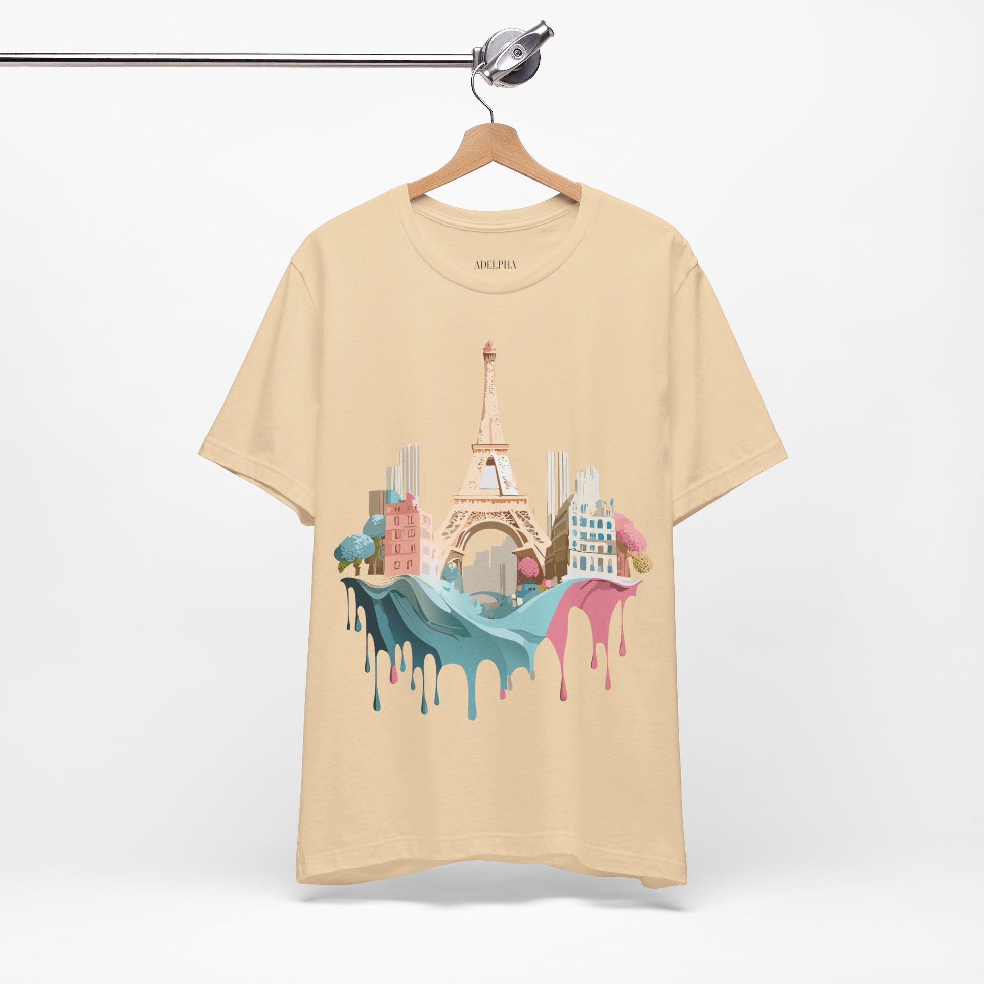 Natural Cotton Tee Shirt - Beautiful Places Collection - Paris Printify