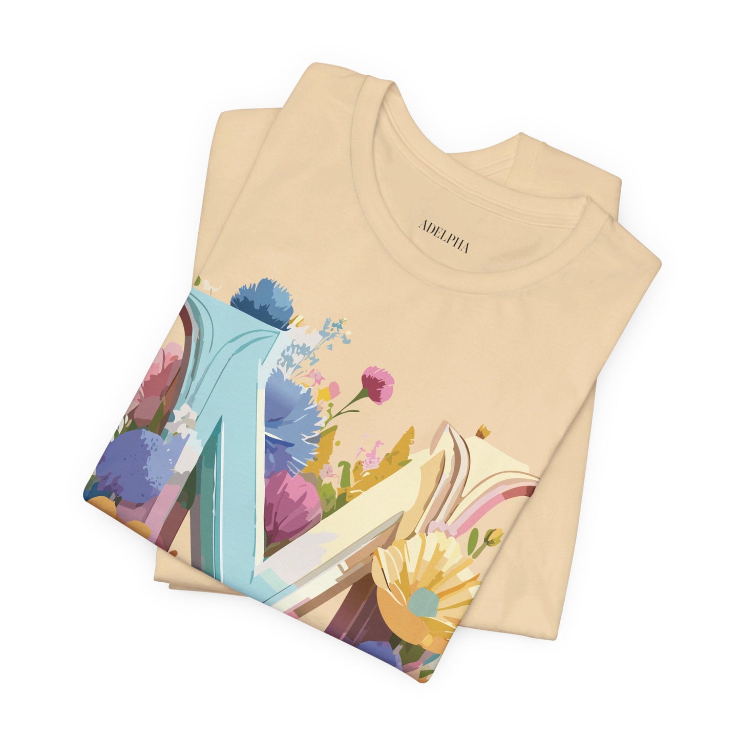 Natural Cotton Tee Shirt - Letters Collection - M Printify