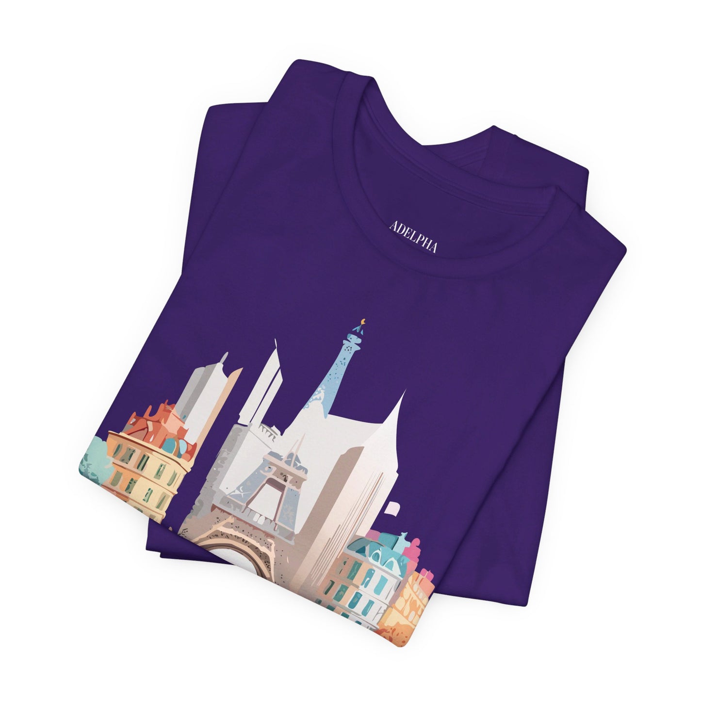 Natural Cotton Tee Shirt - Beautiful Places Collection - Paris Printify