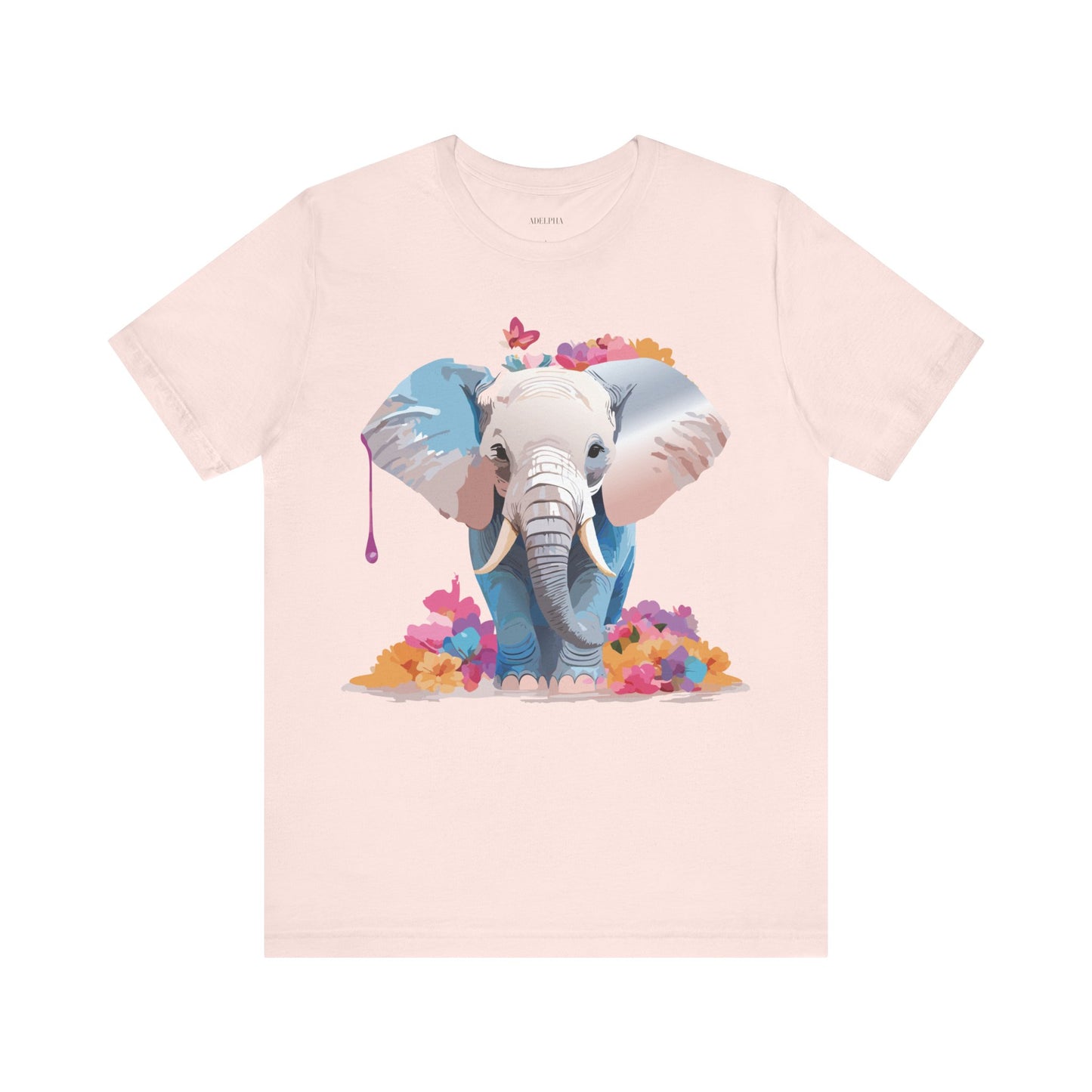 Natural Cotton Tee Shirt with Elephant Printify