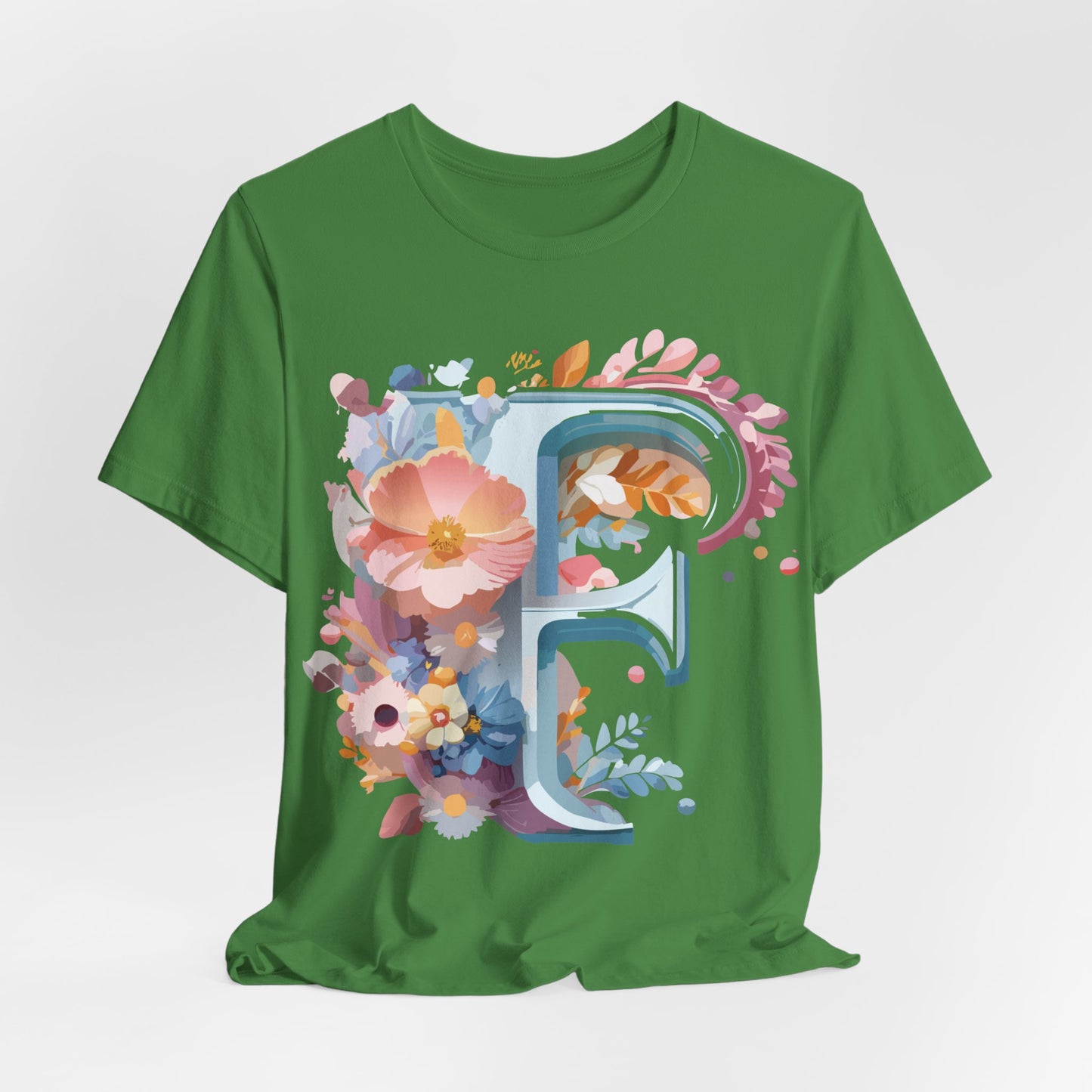 Natural Cotton Tee Shirt - Letters Collection - F Printify