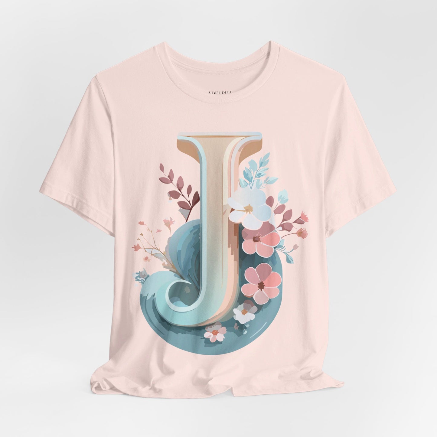 Natural Cotton Tee Shirt - Letters Collection - J Printify